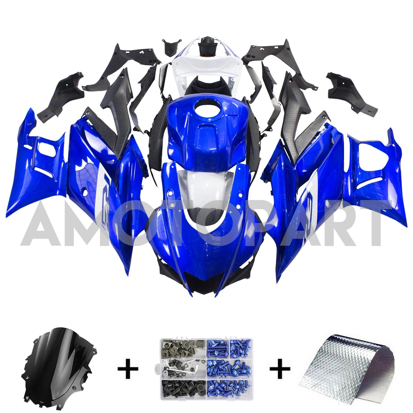 Amotopart 2022-2024 Yamaha YZF-R3 R25 Blue Style9 Fairing Kit