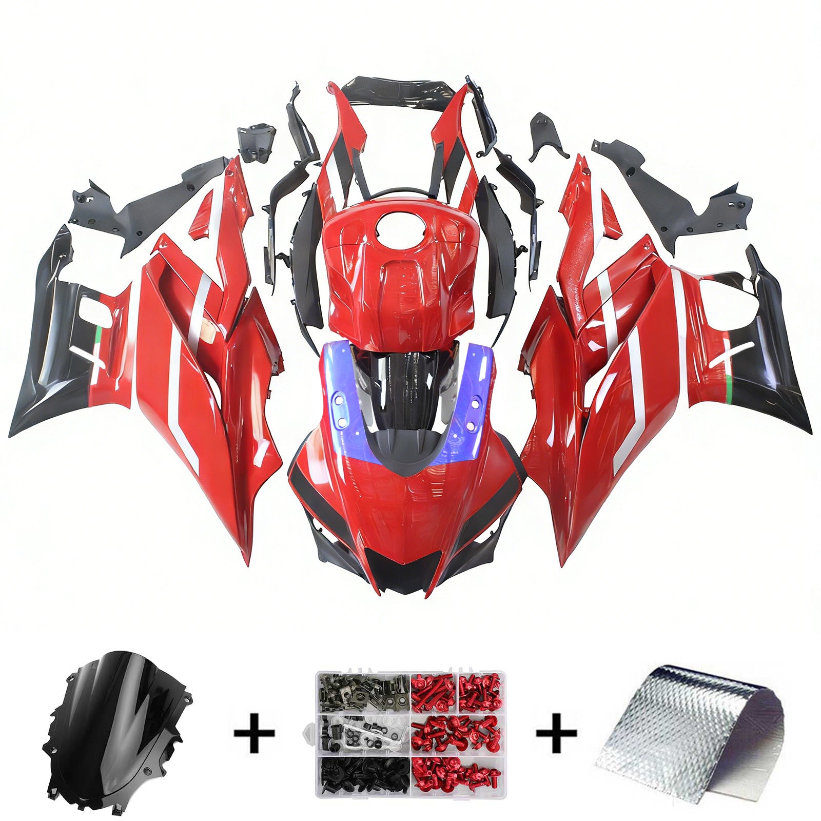 Amotopart 2022-2024 Yamaha YZF-R3 R25 Red&White Fairing Kit