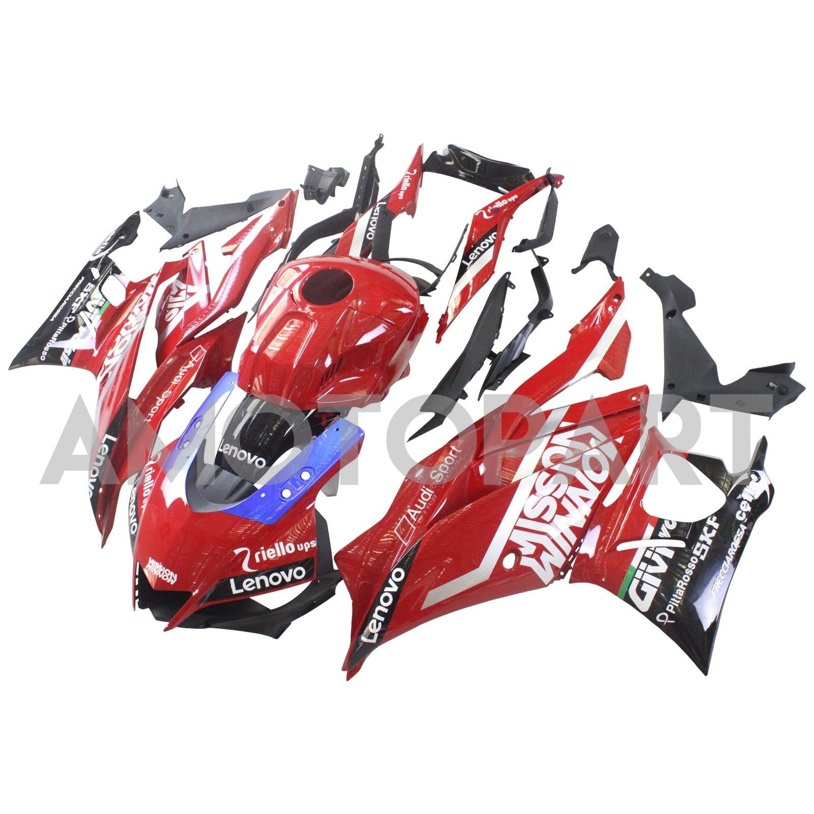 Amotopart 2022-2024 Yamaha YZF-R3 R25 Red&White Fairing Kit