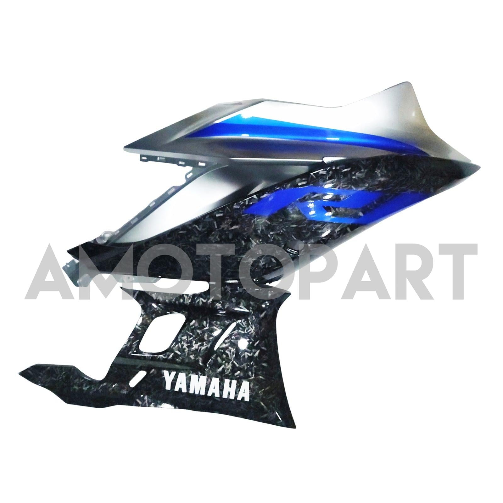Amotopart 2022-2024 ヤマハ YZF-R3 R25 ブルー&マーブル カーボンファイバー フェアリングキット