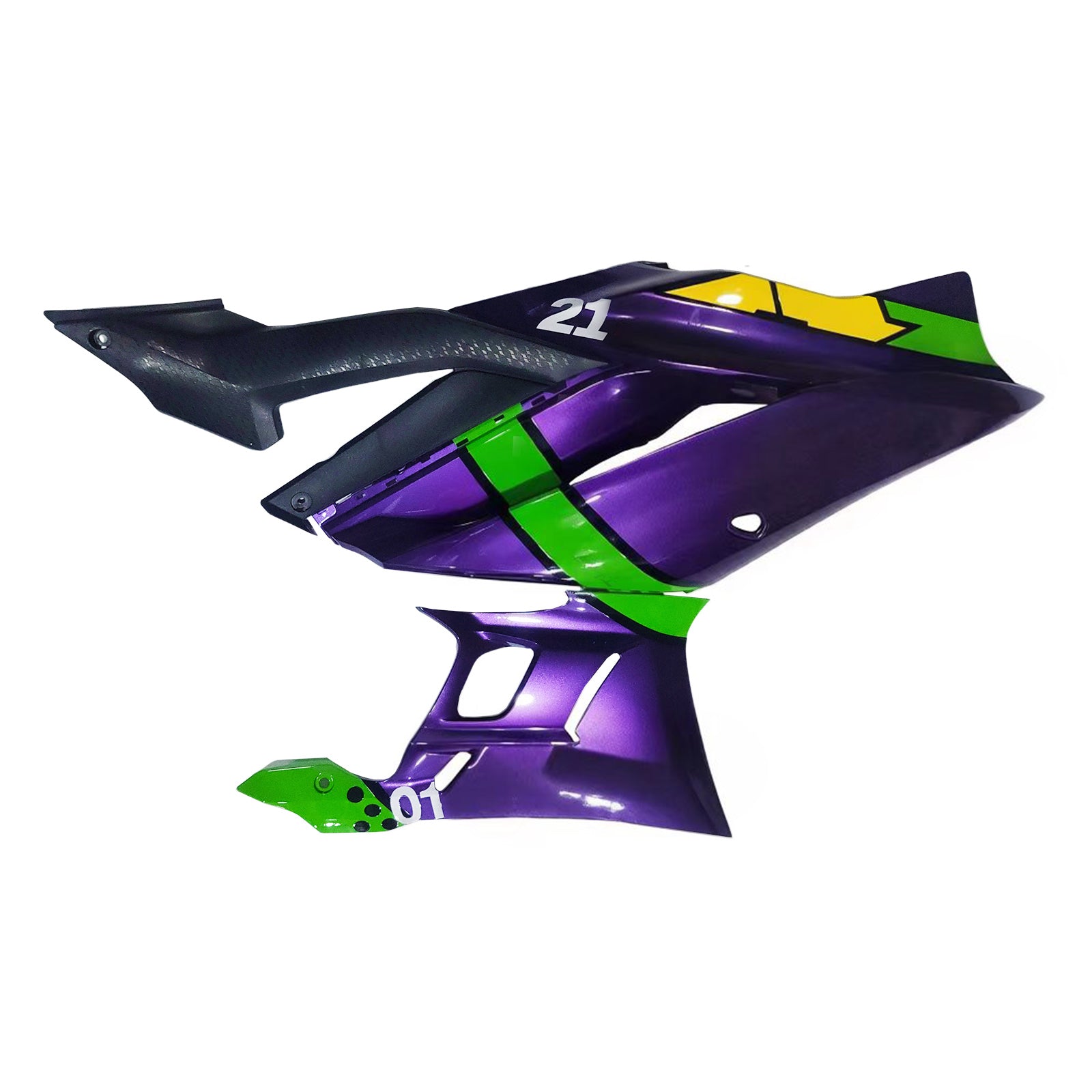 Amotopart 2022-2024 Yamaha YZF-R3 R25 Purple&Green Fairing Kit