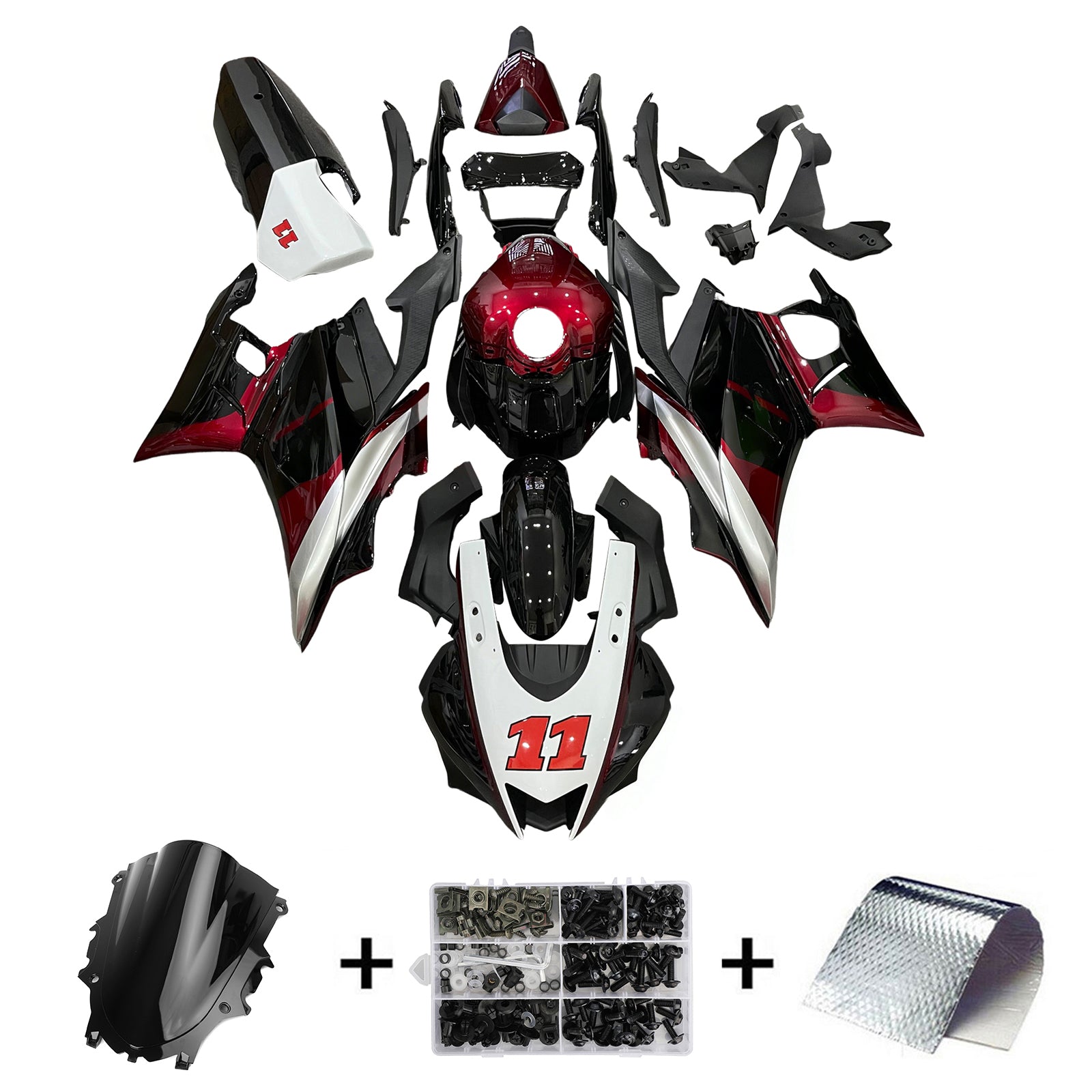 Amotopart 2022-2024 Yamaha YZF-R3 R25 Red&Black Fairing Kit