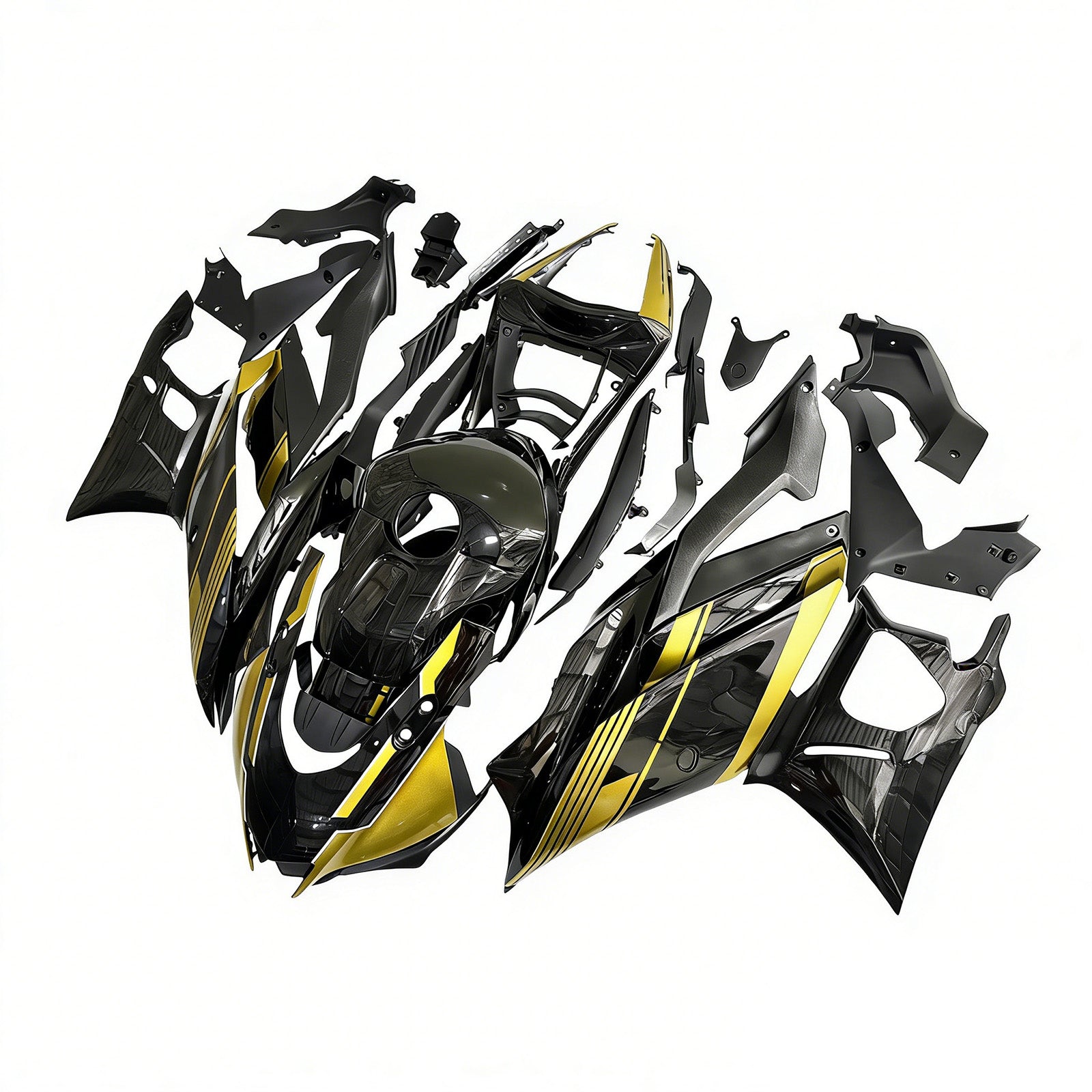 Amotopart 2022-2024 Yamaha YZF-R3 R25 Gold&Black Fairing Kit