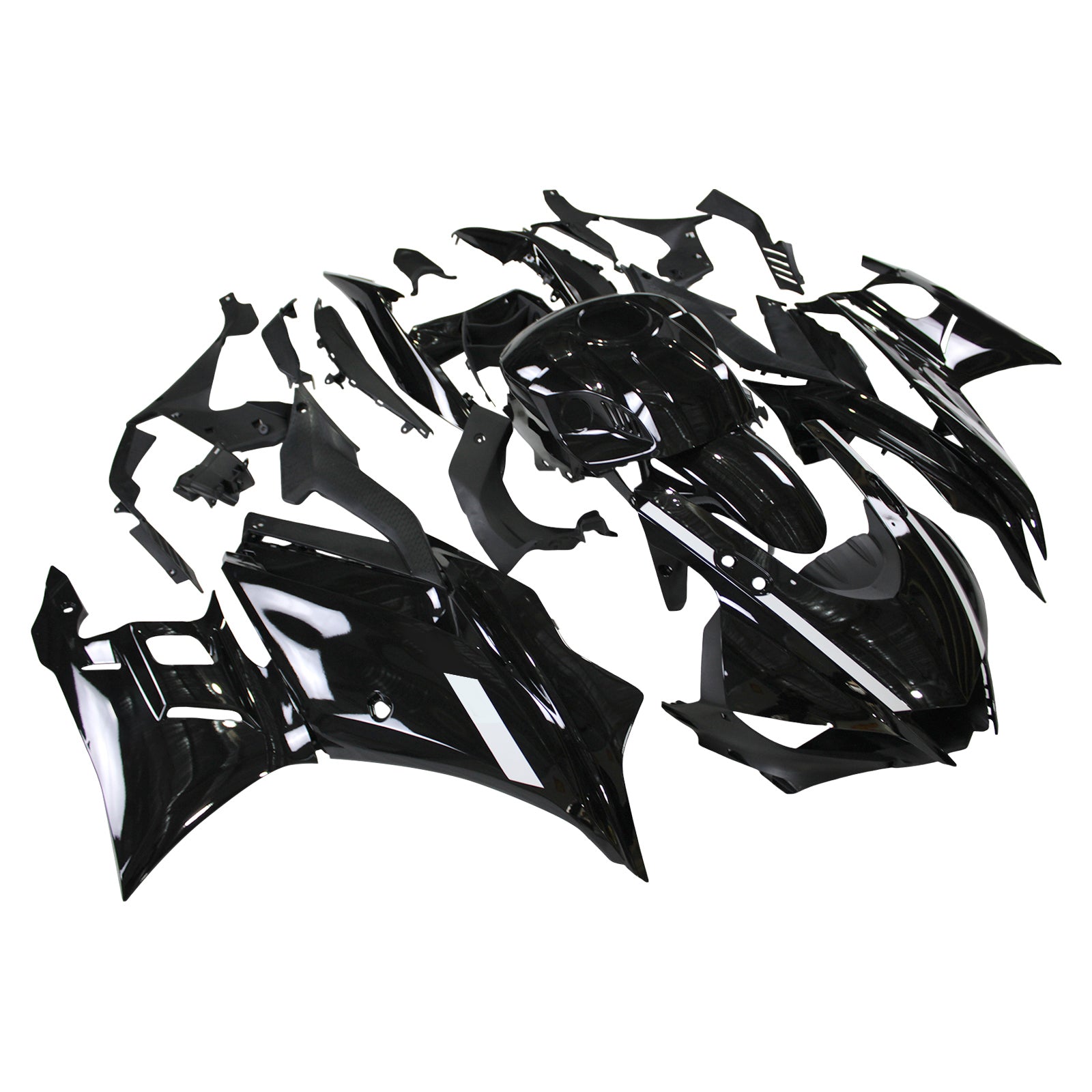 AMOTOPART 2022-2024 YAMAHA YZF-R3 R25 SVART MED VIT ACCENTS FAIRING KIT