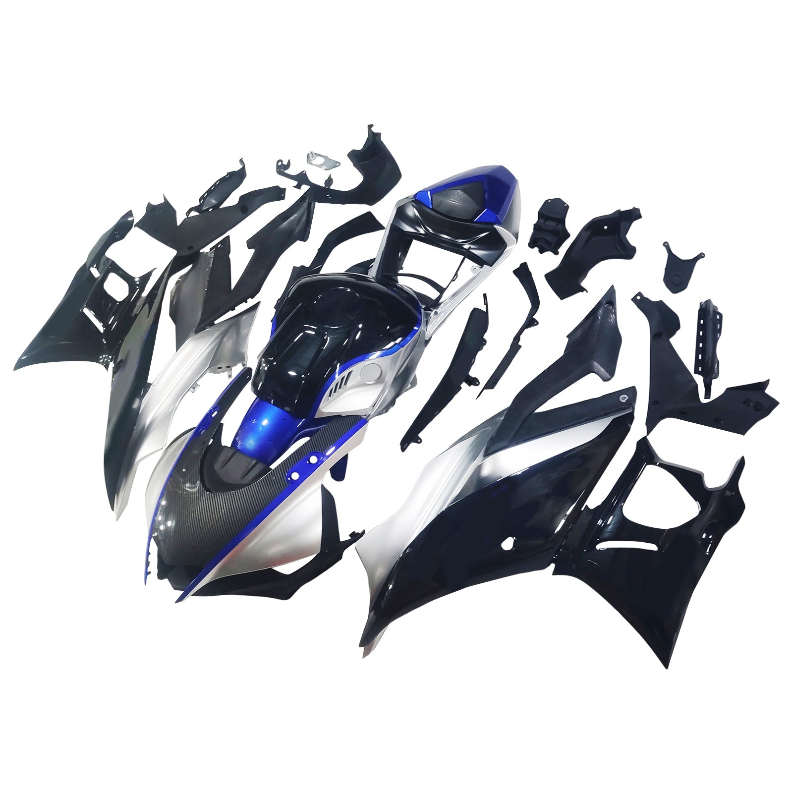 AMOTOPART 2022-2023 YAMAHA YZF-R3 R25 GRÅ MED BLÅ STYLE3 FAIRING KIT