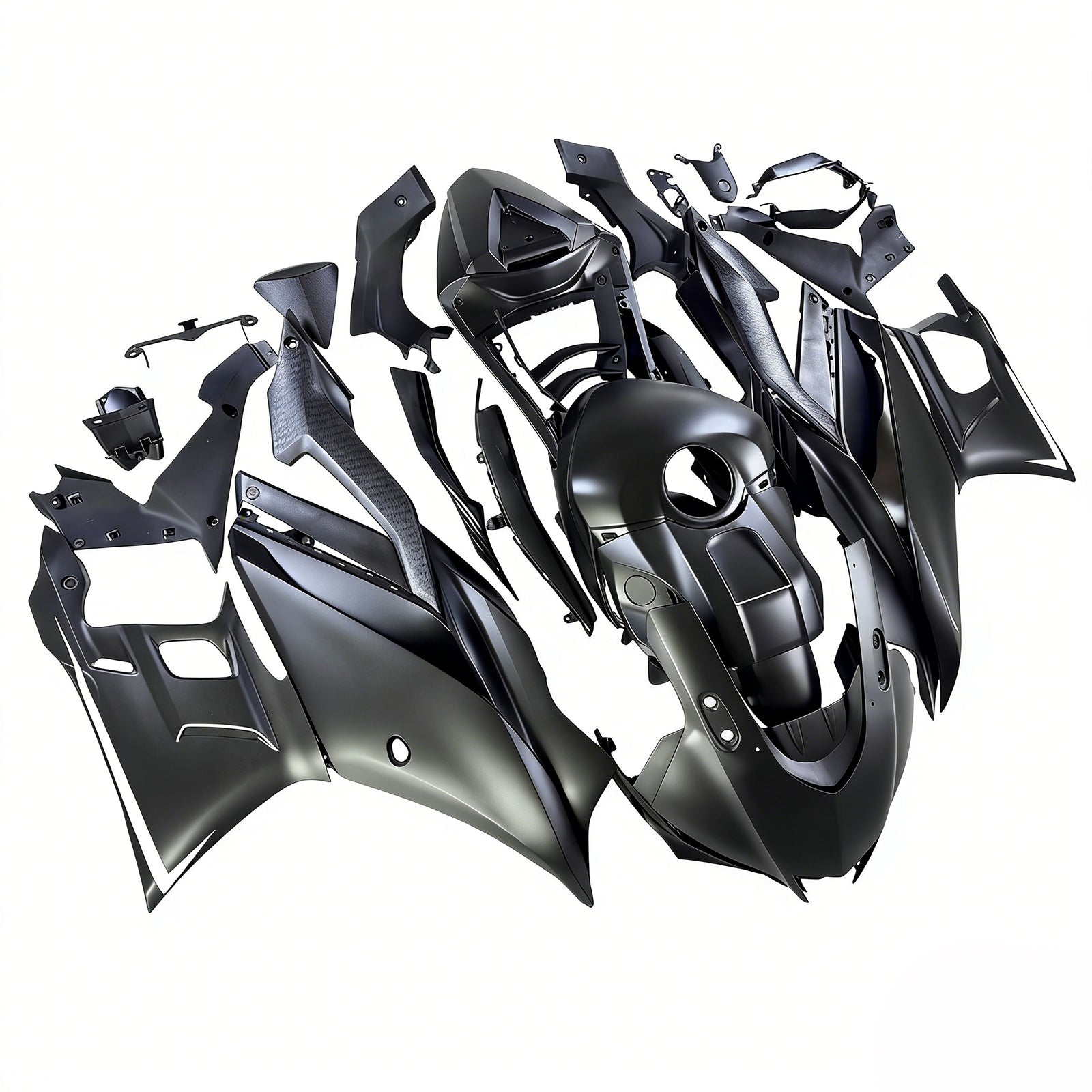 Amotopart 2022-2024 Yamaha YZF-R3 R25 Svart med Monster Logo Fairing Kit