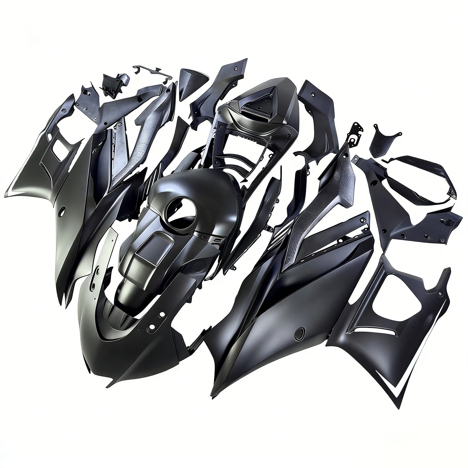 Amotopart 2022-2024 Yamaha YZF-R3 R25 Svart med Monster Logo Fairing Kit