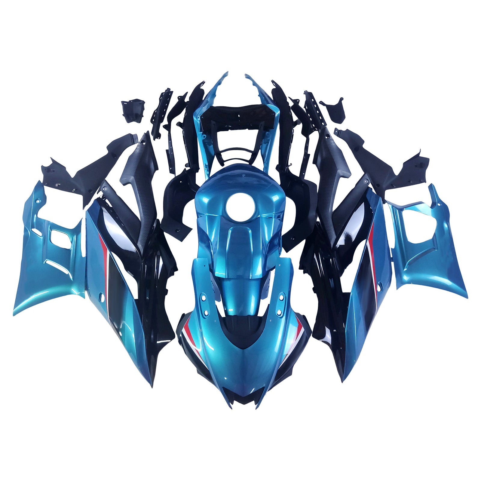 Amotopart 2022-2024 Yamaha YZF-R3 & R25 Blue Black Fairing Kit