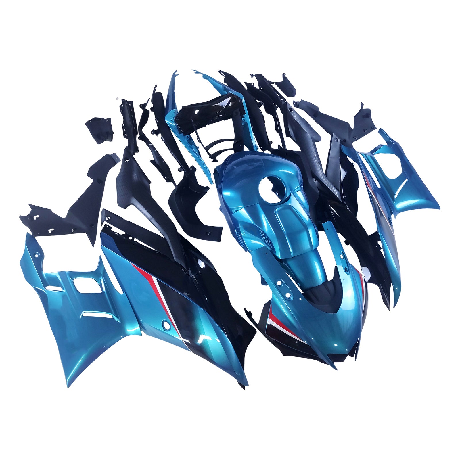 Amotopart 2022-2024 Yamaha YZF-R3 & R25 Blue Black Fairing Kit