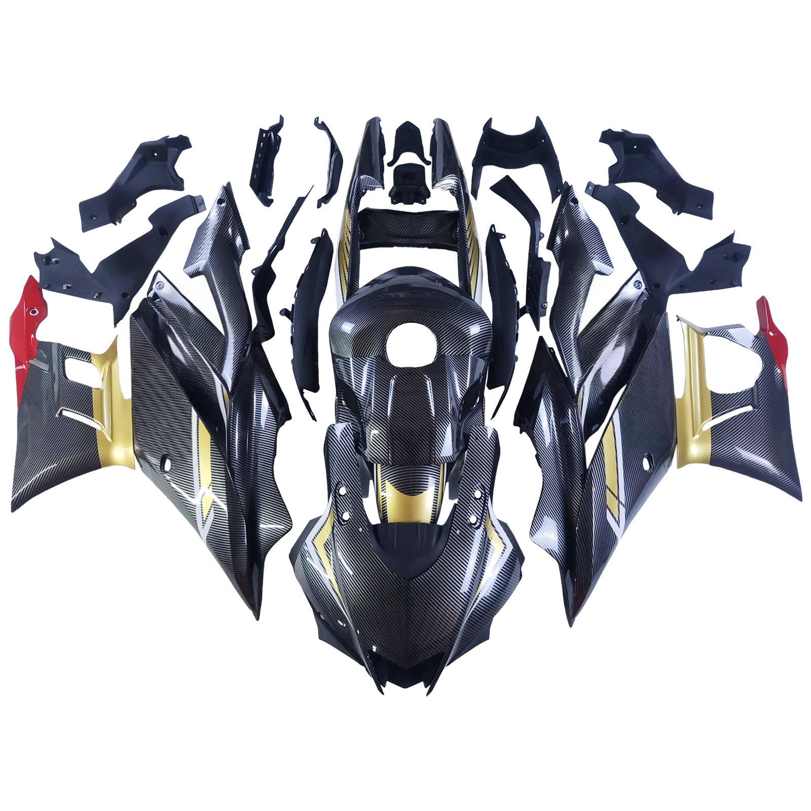 Amotopart 1998-1999 Yamaha R1 Fairing Carbon Fiber Black Red&White Kit