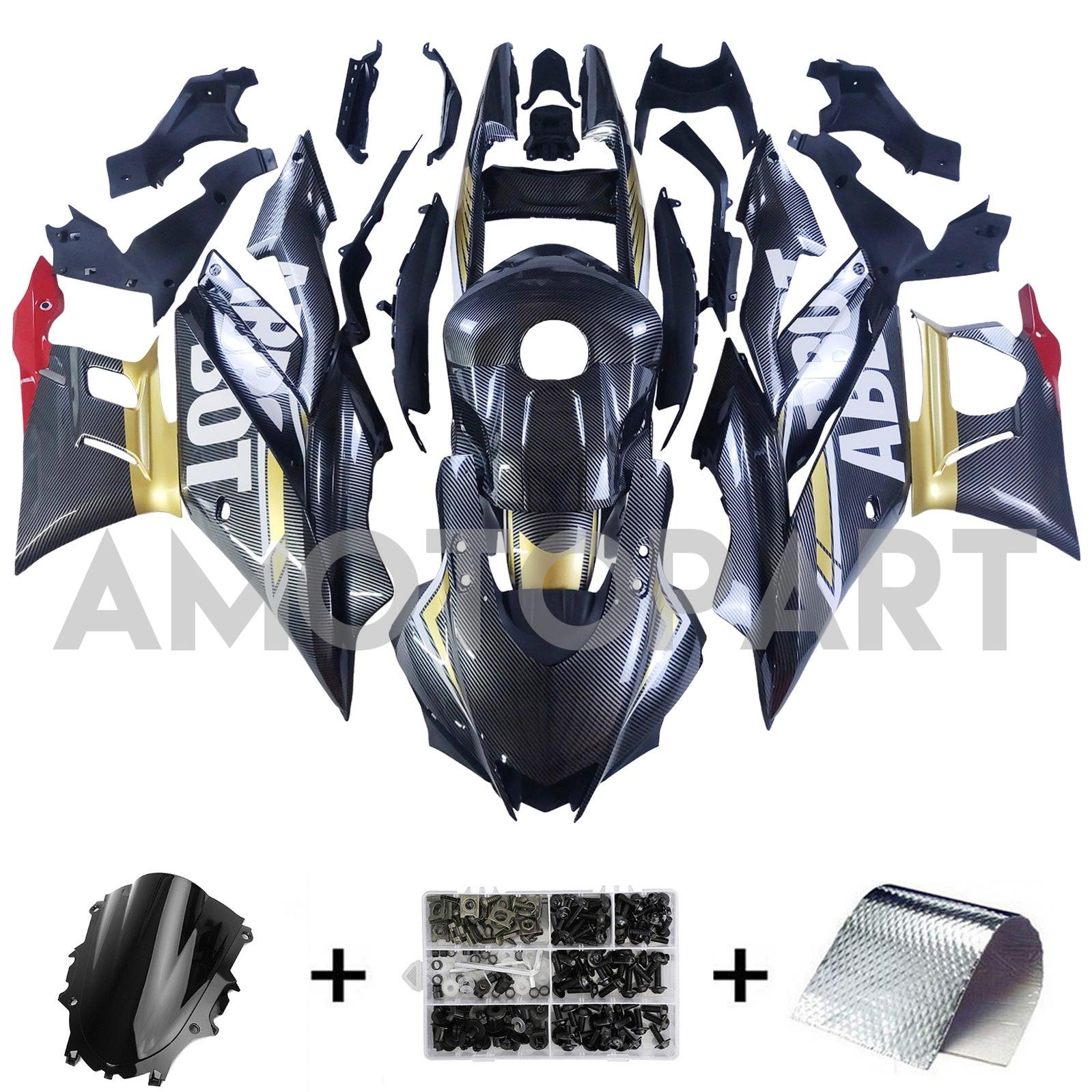 AMOTOPT 2022-2024 YAMAHA YZF-R3 & R25 FIBRA DE CARBONA BLACE BLANCO BRANCO REDING KIT