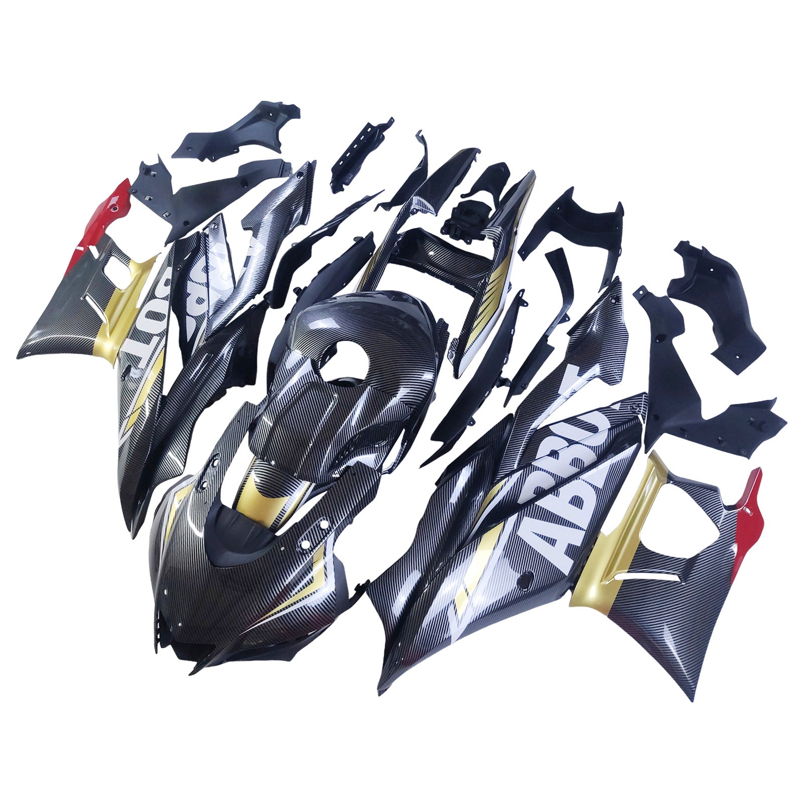 Amotopart 2022-2024 ヤマハ YZF-R3 & R25 カーボンファイバー ブラック ゴールド ホワイト レッド フェアリングキット