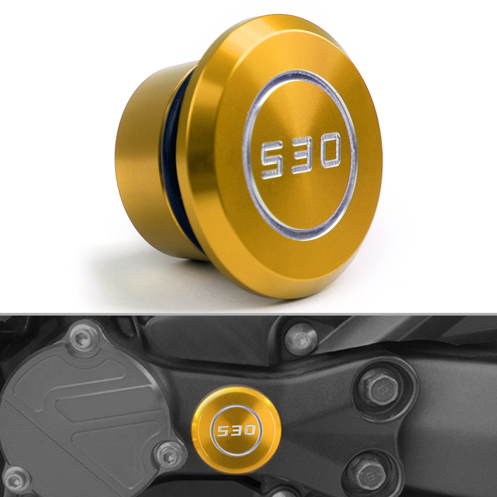 05-16 ヤマハ XP 530 T-Max 530 CNC フレームホールプラグプロテクター ゴールド