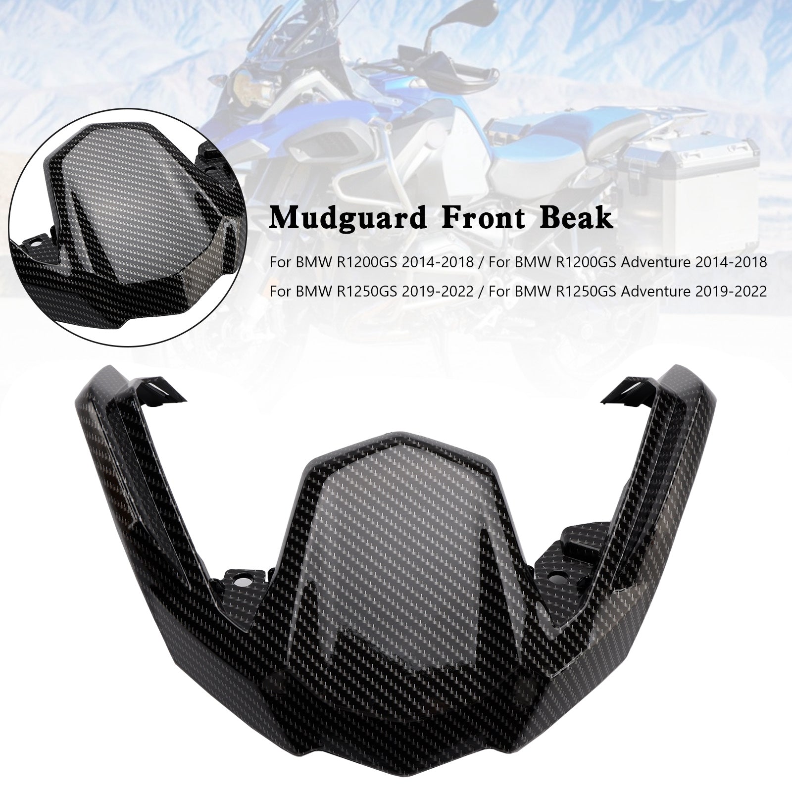 14-22 BMW R1200 R1250 GS Adventure Kotflügelverlängerung vorne Schnabel Nase Carbon