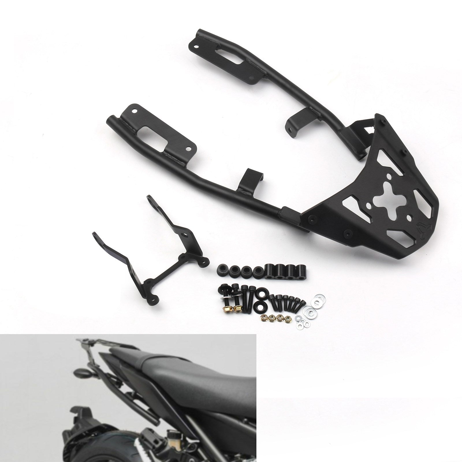 Bagageerrek achterdrager plaatkit voor Yamaha MT-09 MT 09 2017-2019 Generic FedEx Express verzending
