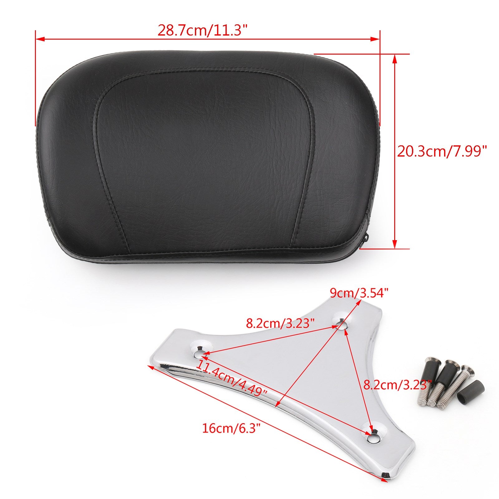 Sissy Bar Backrest Pad for Electra Glide Road King Road Gilde 09-14 Generic