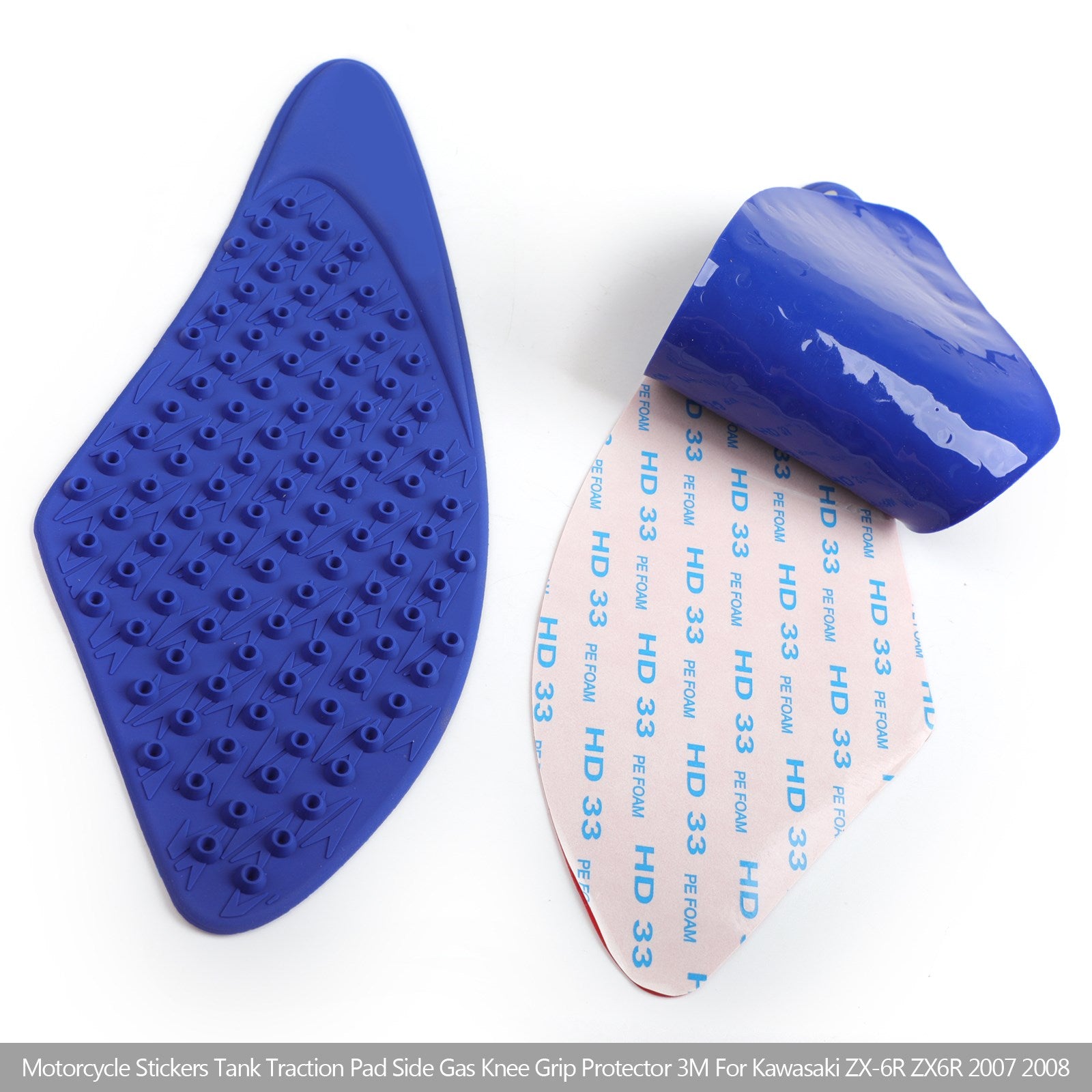 Tank Pad Traction Grip Protector 2-Piece Fit for Kawasaki ZX-6R ZX6R 07-2008