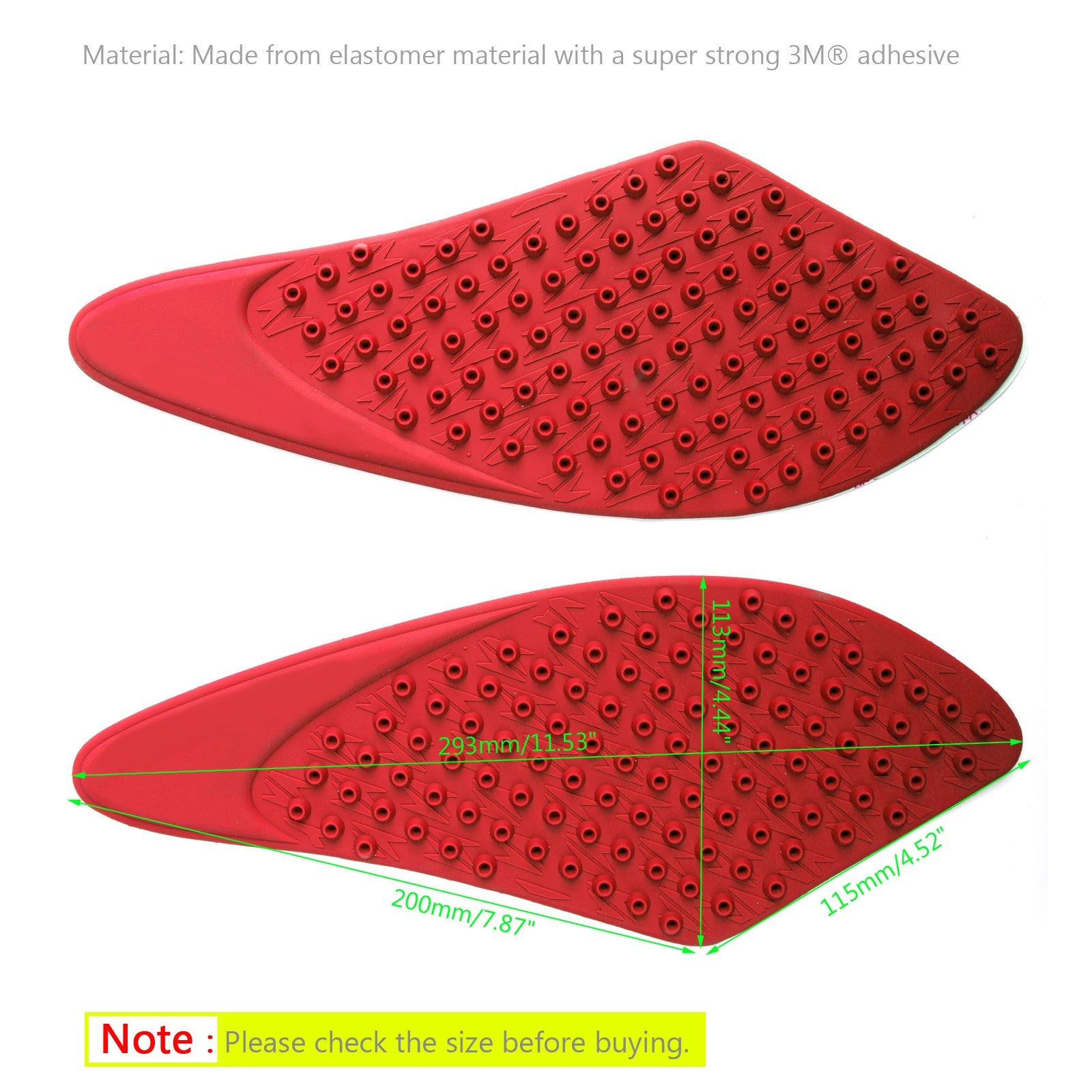 Tank Pad Traction Grip Protector 2-Piece Fit for Kawasaki ZX-6R ZX6R 07-2008