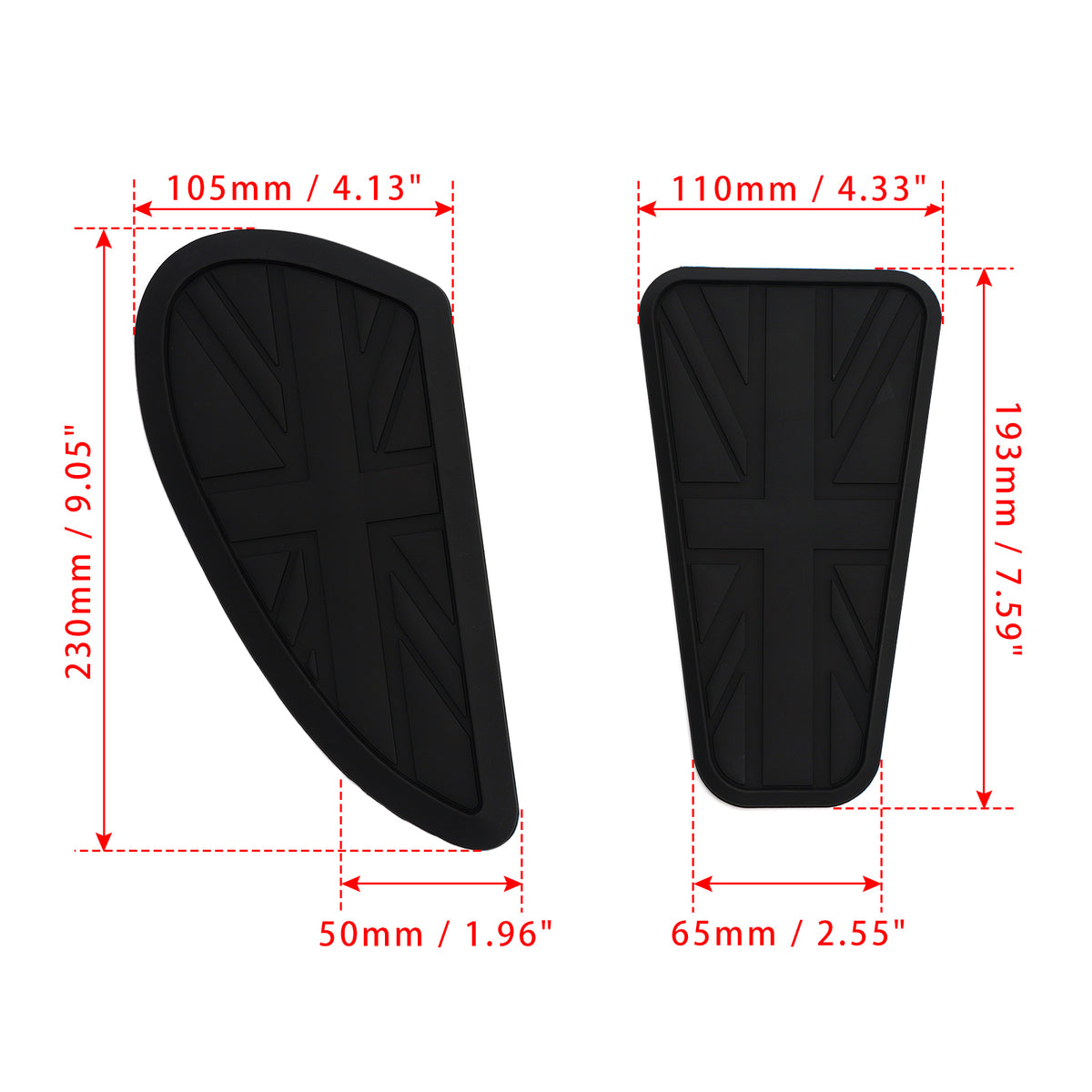 3x ginocchiere personalizzate per serbatoio benzina Union Jack per Bonneville T100 T120 Bobber
