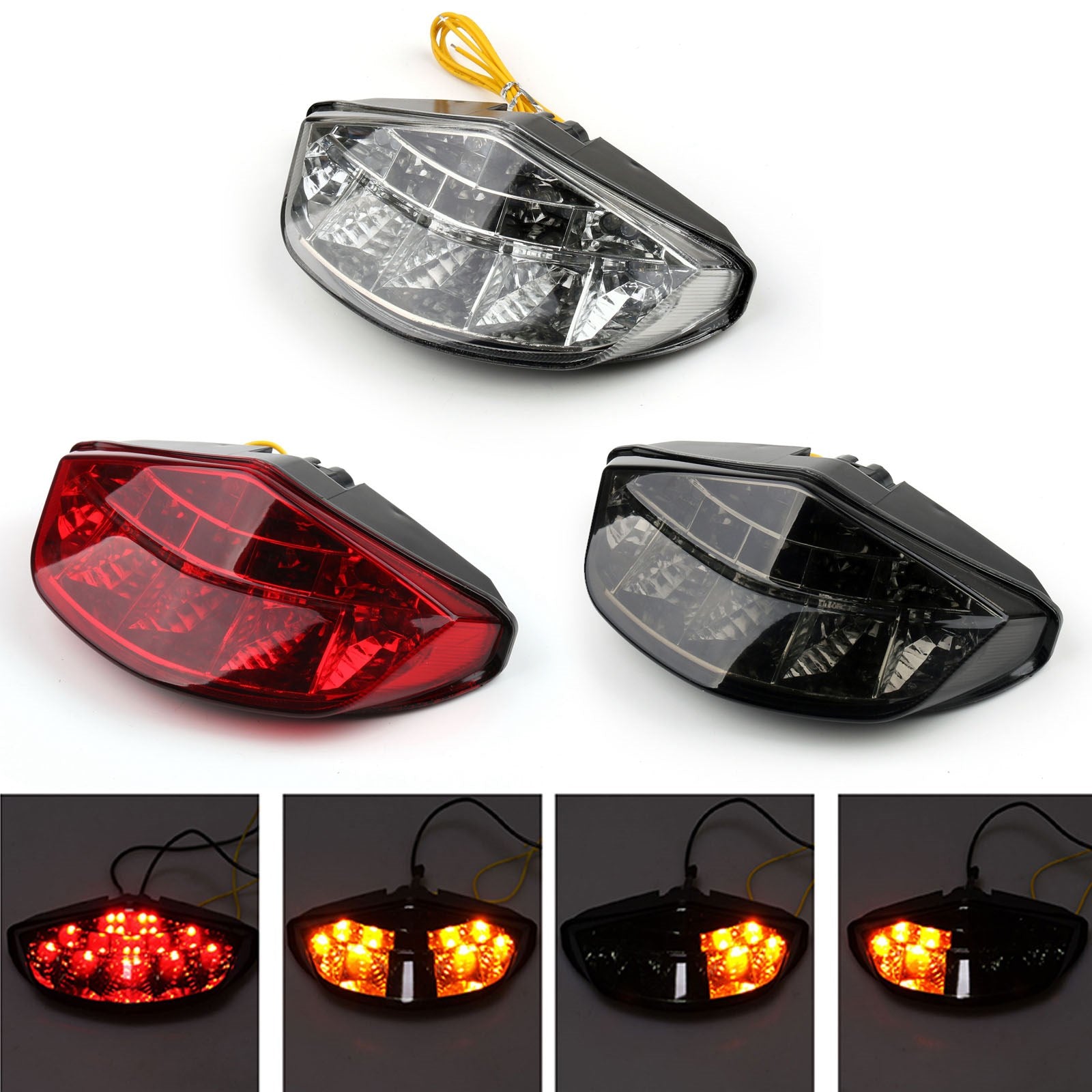 Signaux de clignollants de feu de queue LED intégrés pour le monstre Ducati 696 795 796 1100 Clear