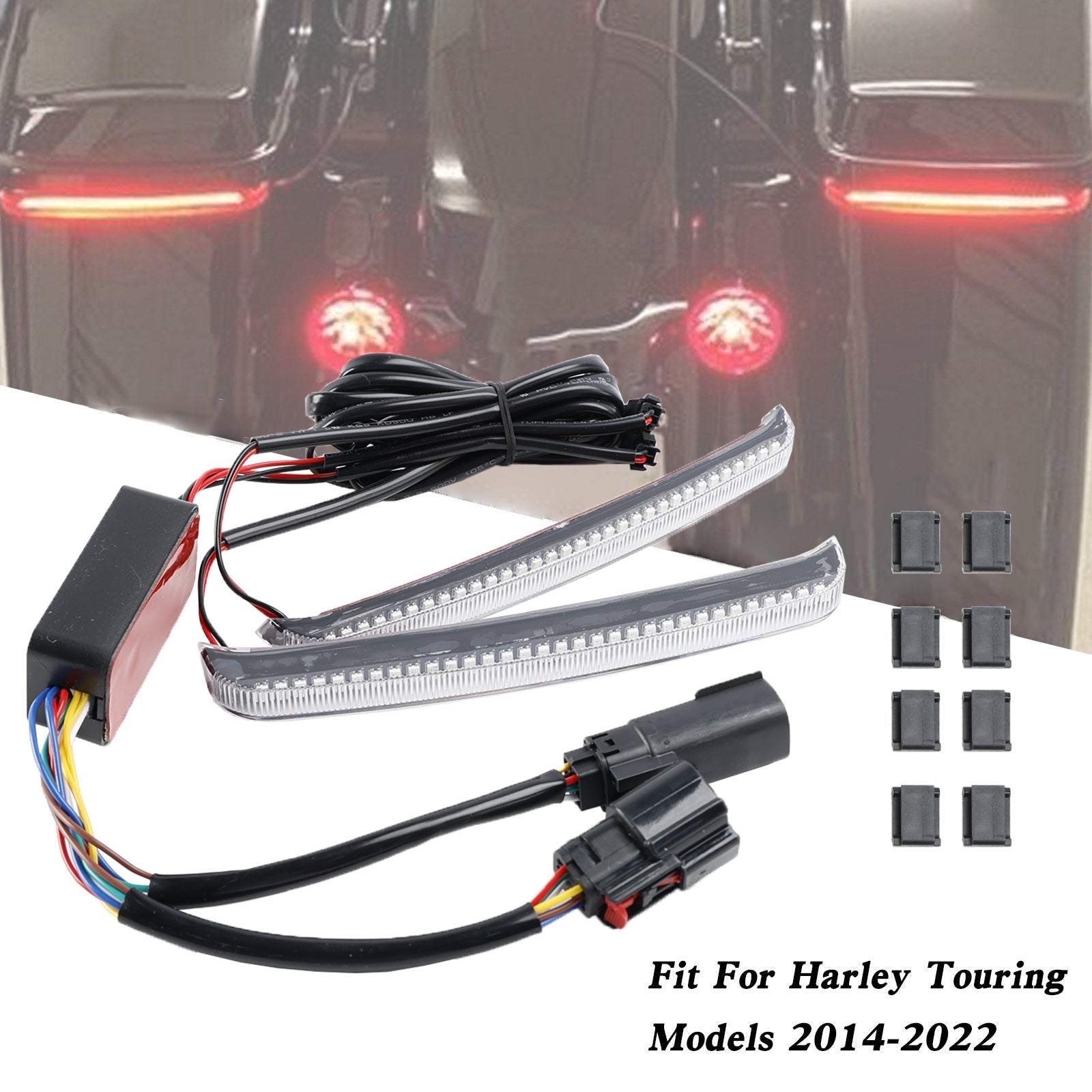 14-22 väg glid flhr Cvo sadelväska ledande flödande blinkersljus