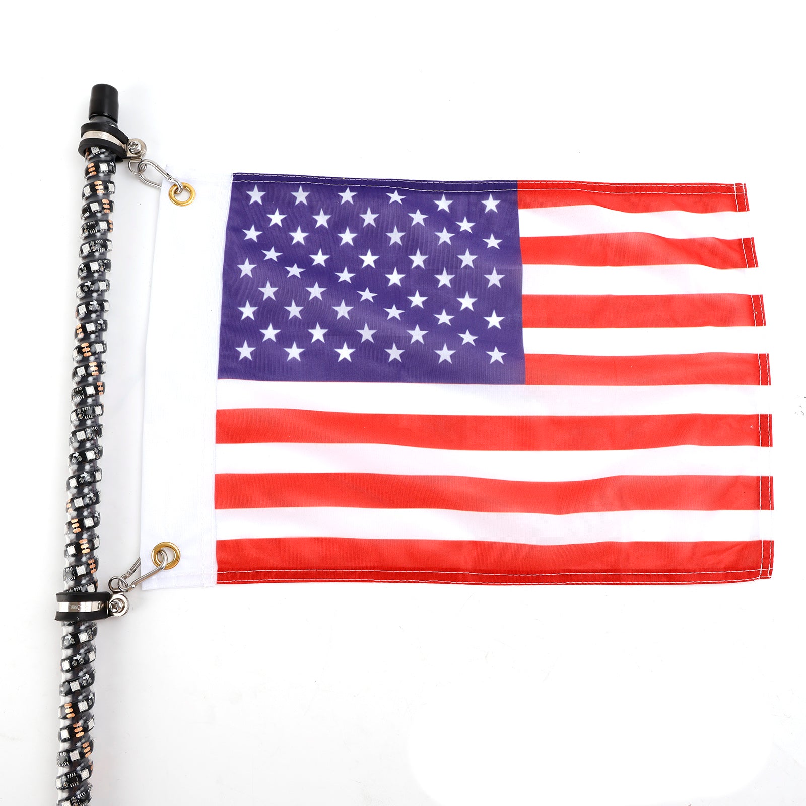 Polaris UTV ATV 4ft RGB LED APP Whip Lights Antenna W/ Flag Remote Control