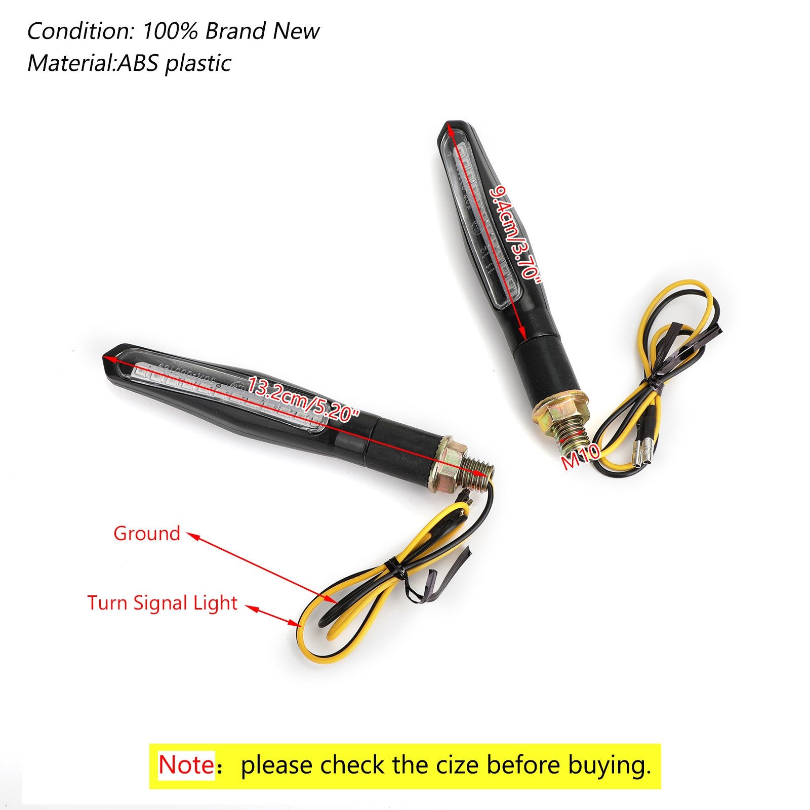 2x M10 Sekvenční tekoucí LED LED indikátory motocyklového směrovacího signálu Světla Lampa Amber