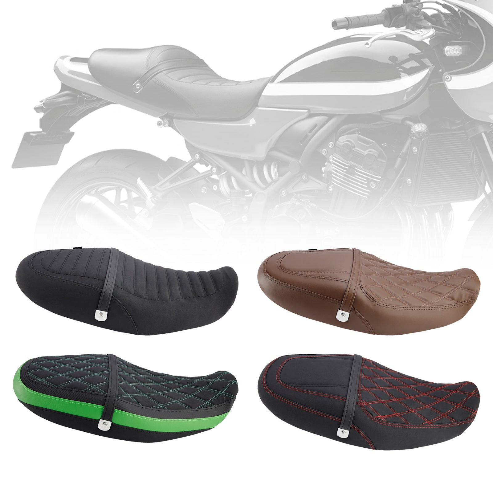 18-24 Kawasaki Ninja Z900Rs Replace Front Rear Driver Passenger Seat White Red