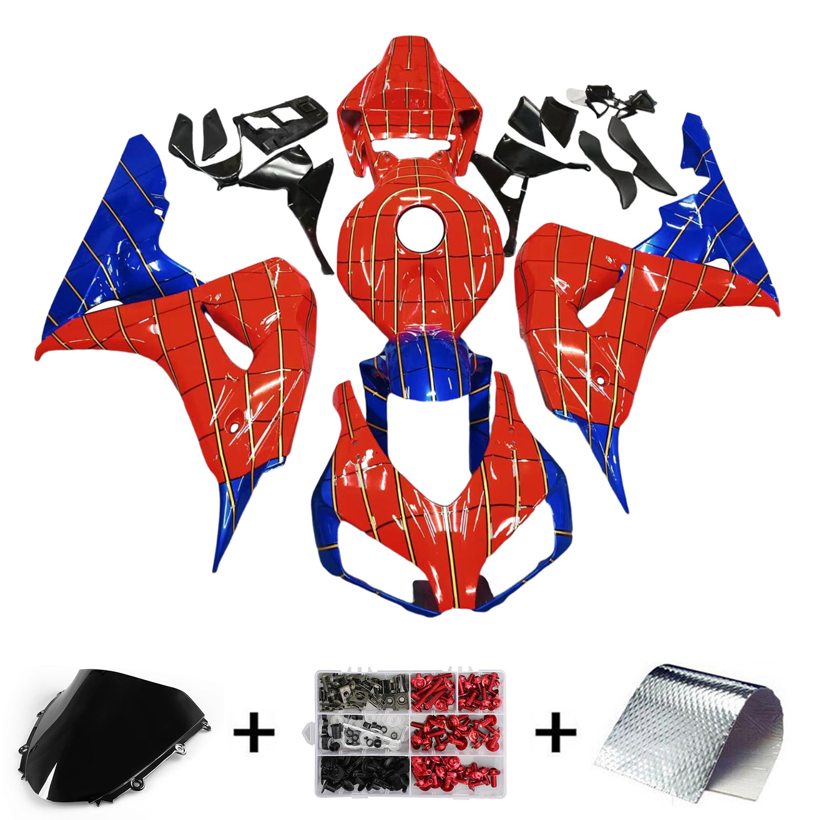 Amotopart 2006-2007 Honda CBR1000RR Red Blue Spiderman Fairing Kit