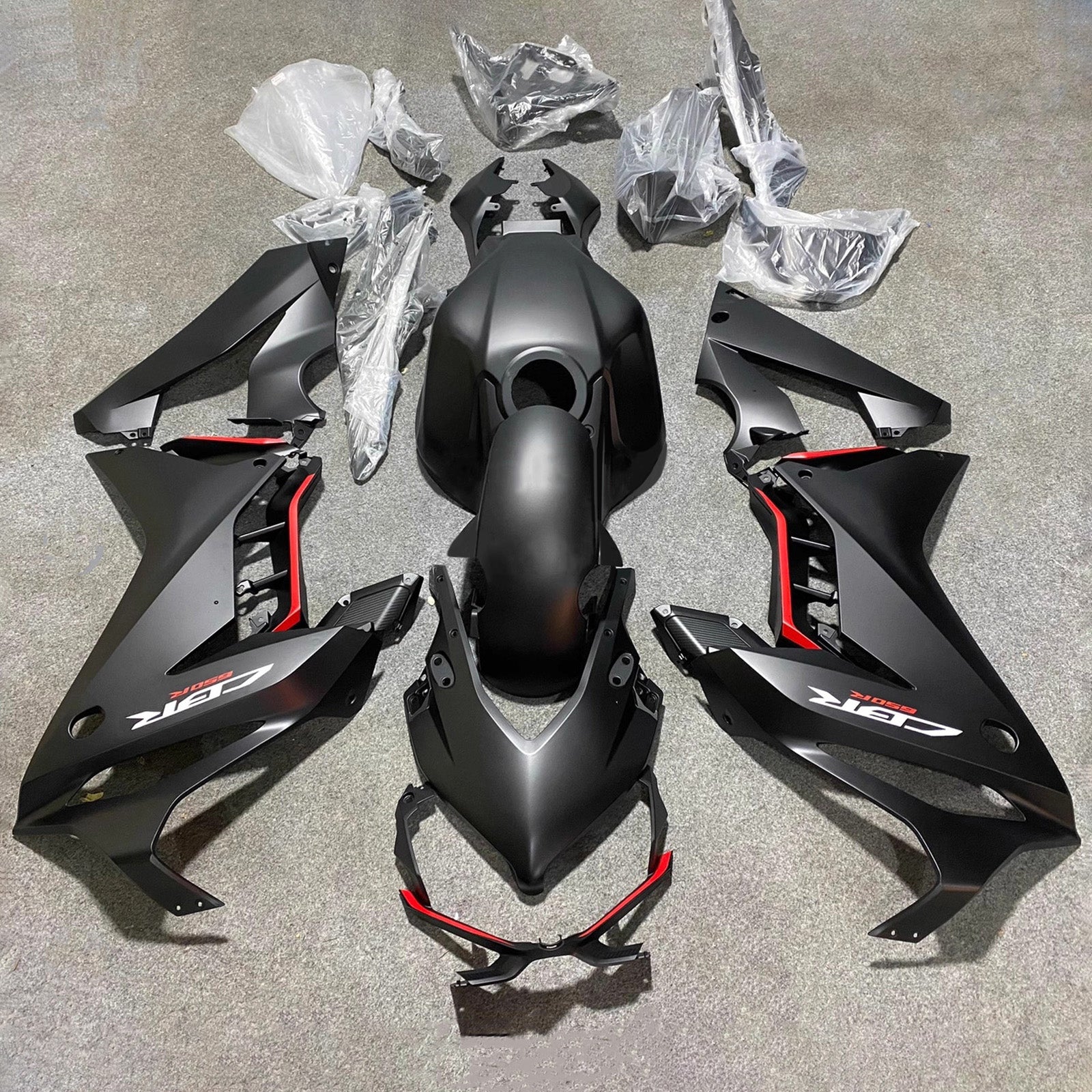 Amotopart 2024-2026 Honda CBR650R Black Red Fairing Kit