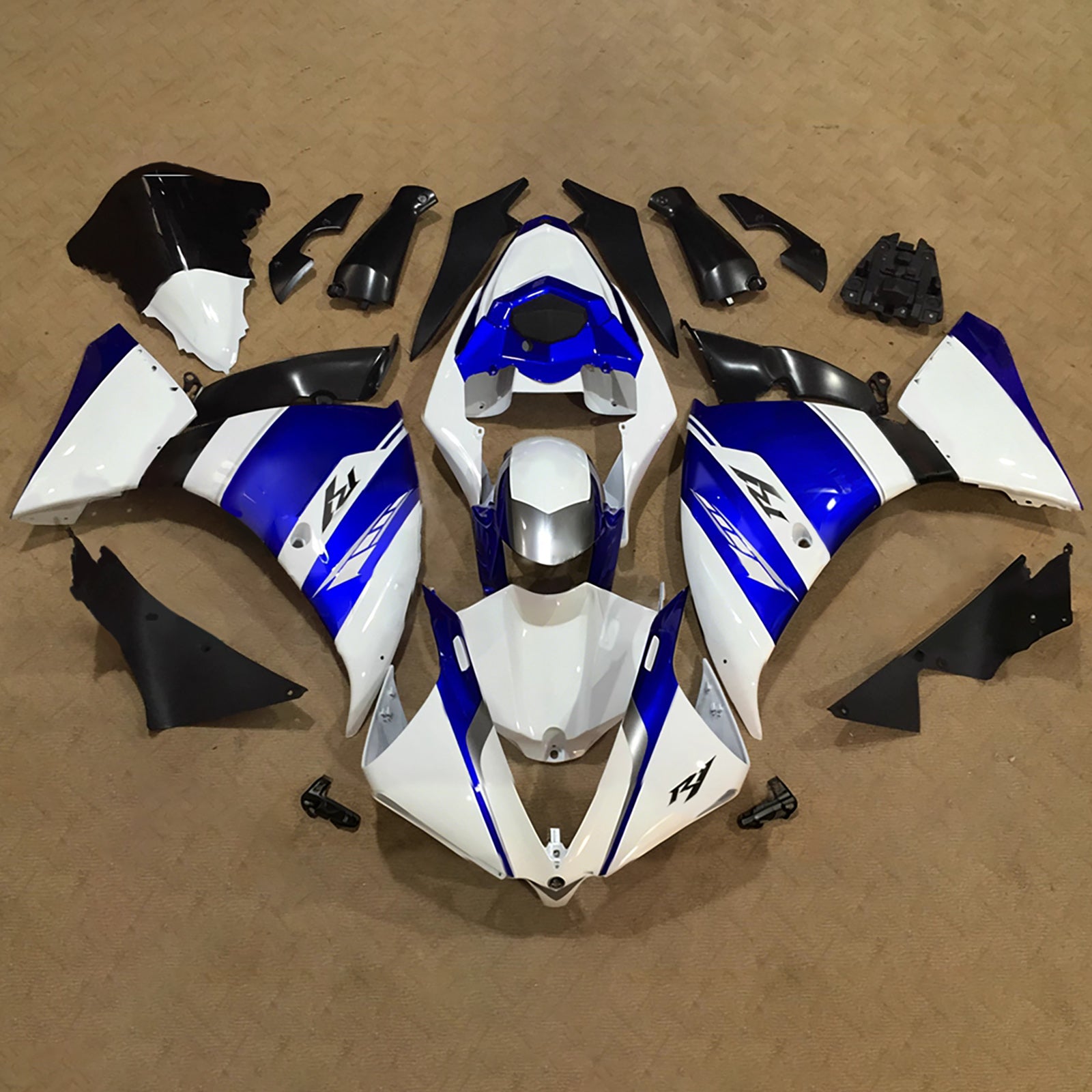 Amotopart 2009-2011 Yamaha YZF-R1 White/Blue Fairing Kit