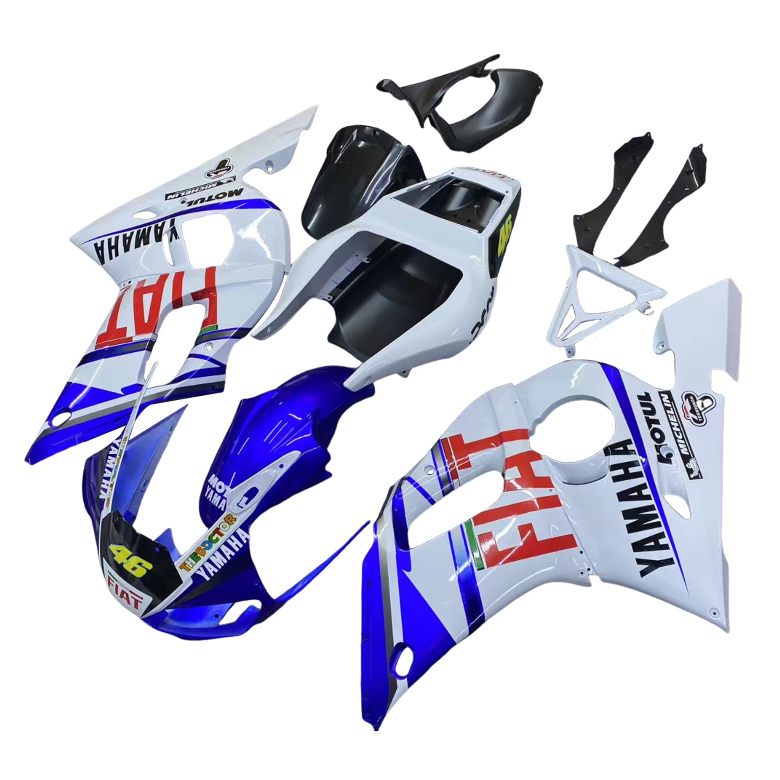 Amotopart 1998-2002 Yamaha YZF 600 R6 Blue White Red Fairing Kit