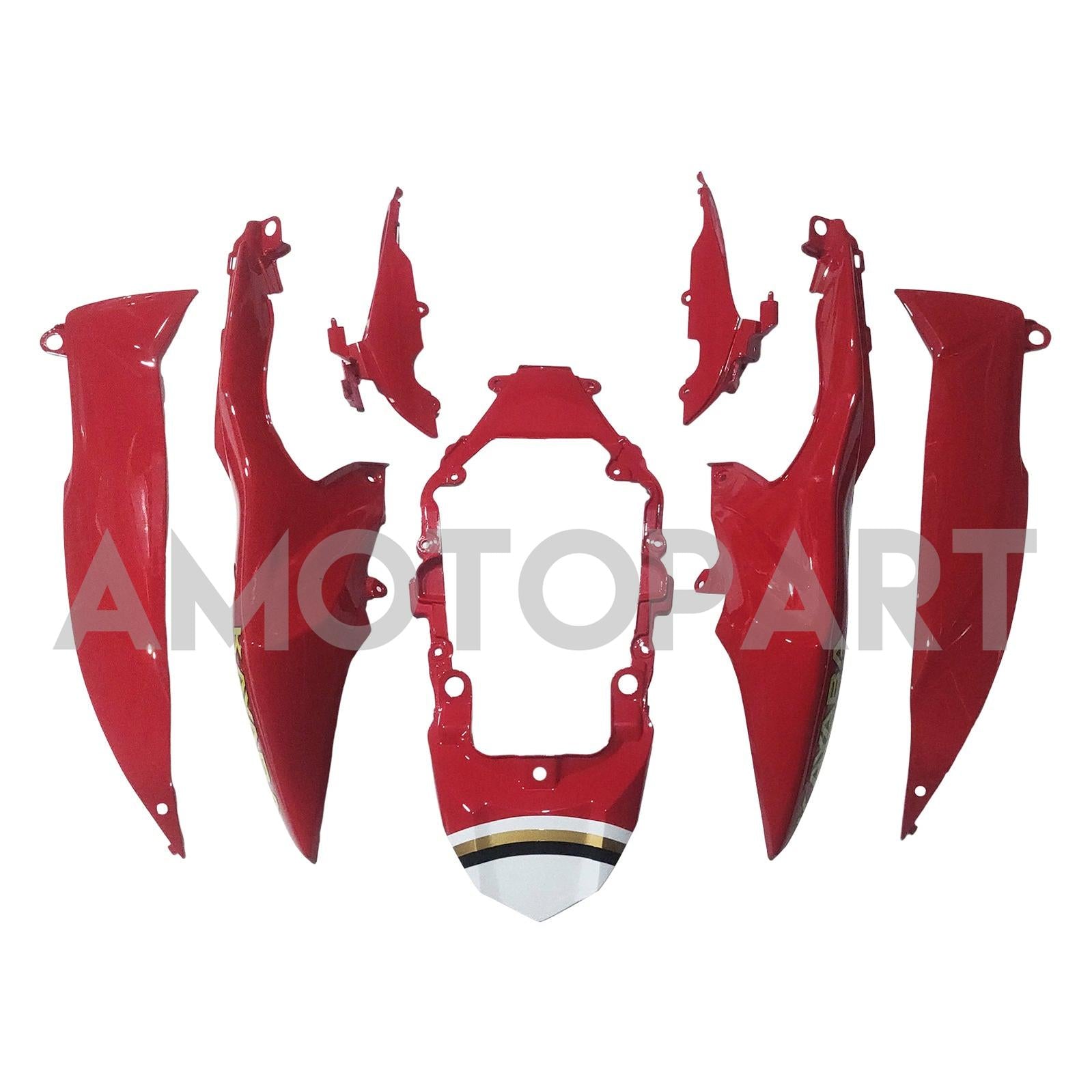 Amotopart 2009-2016 Suzuki GSXR1000 Kit de carénage rouge blanc brillant