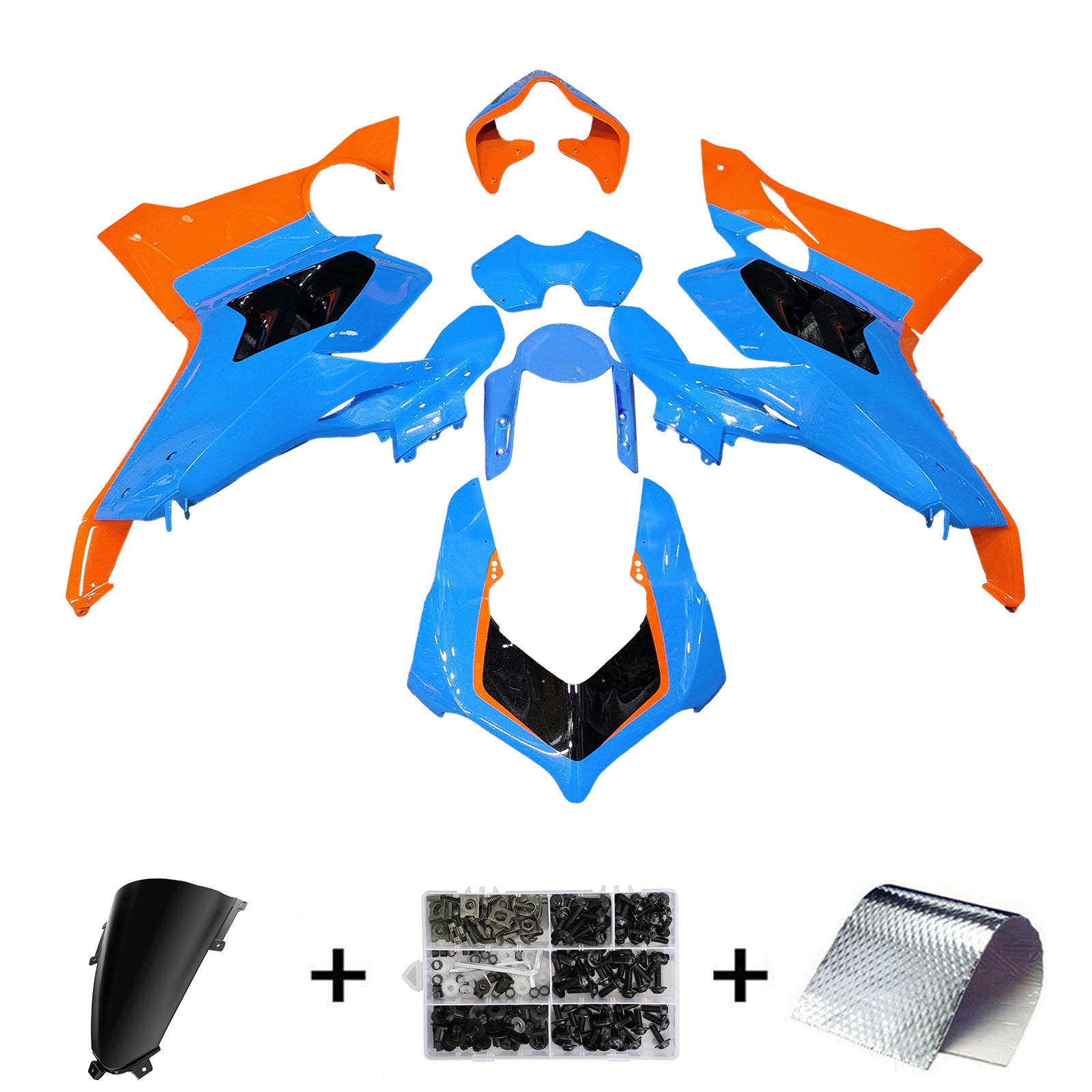 AMOTOPART DUCATI 20-21 V4 V4S光沢のある青いオレンジフェアリングキット