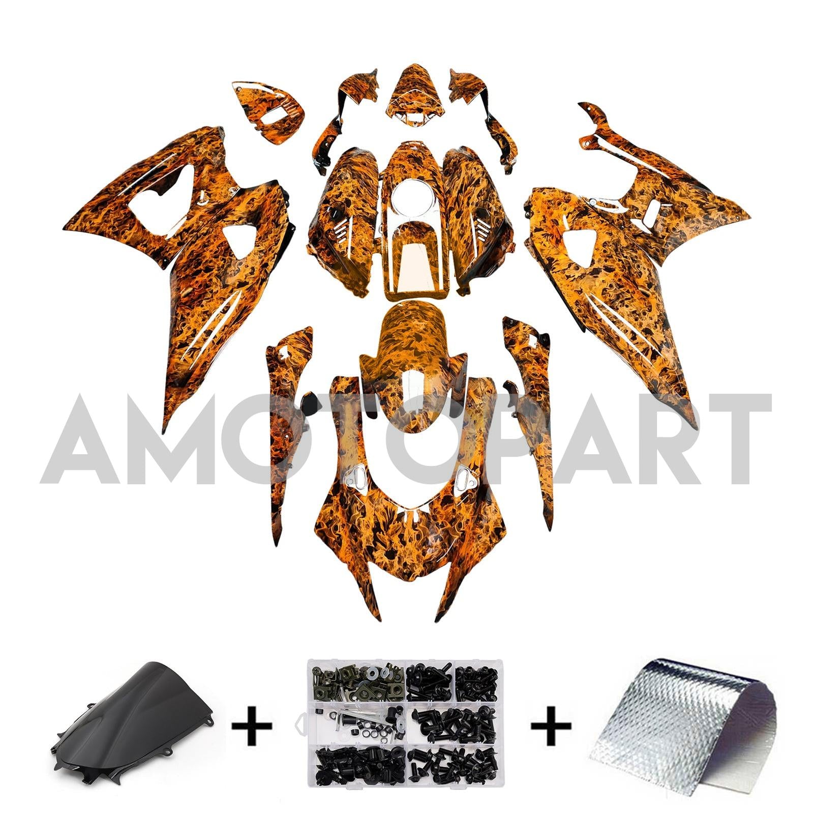 Amotopart 2021-2025 Yamaha YZF-R7 Brown Forged Carbon Fiber Fairing Kit