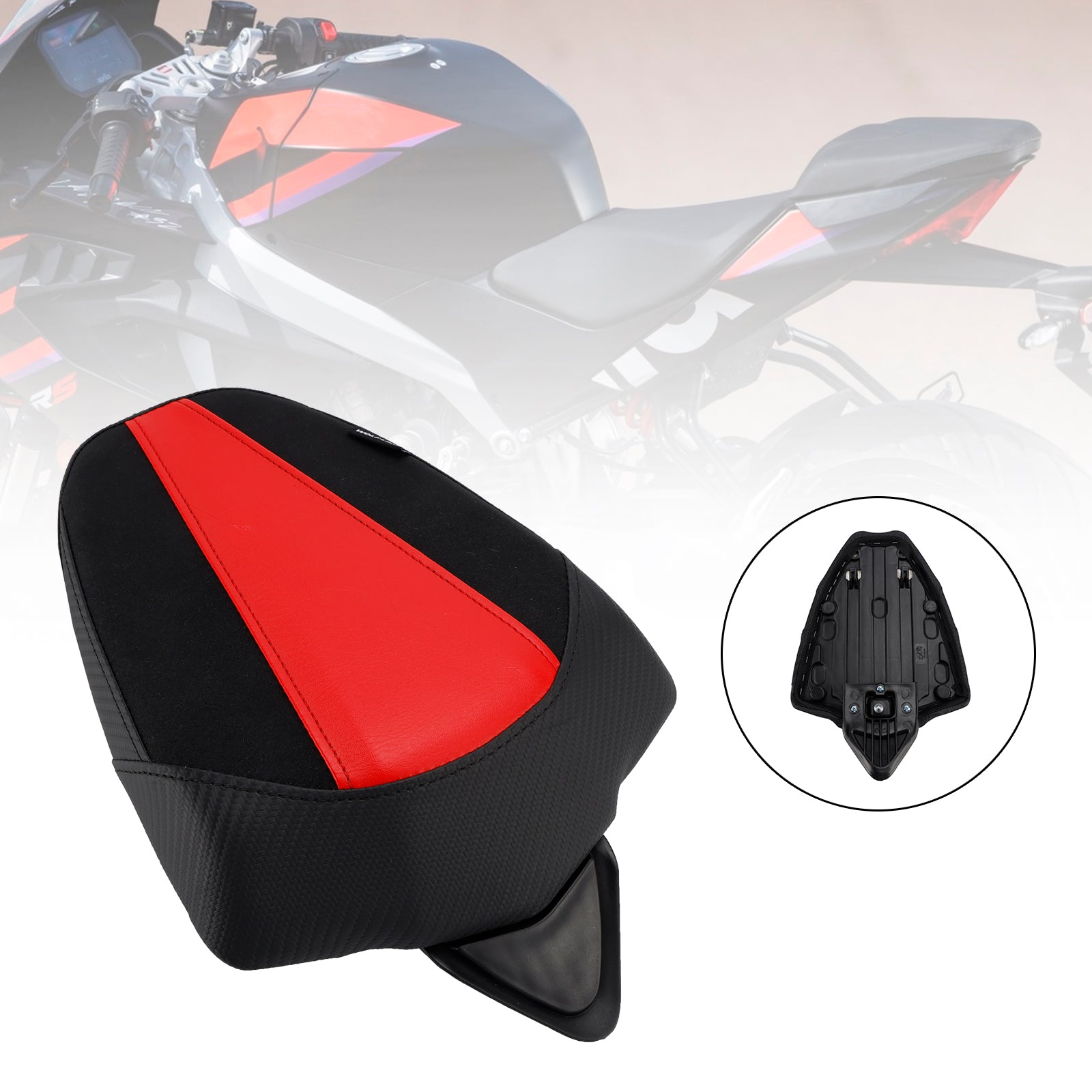 24-25 Black Aprilia RS457 RS 457 Rear Passenger Seat Cushion Pillion Flat