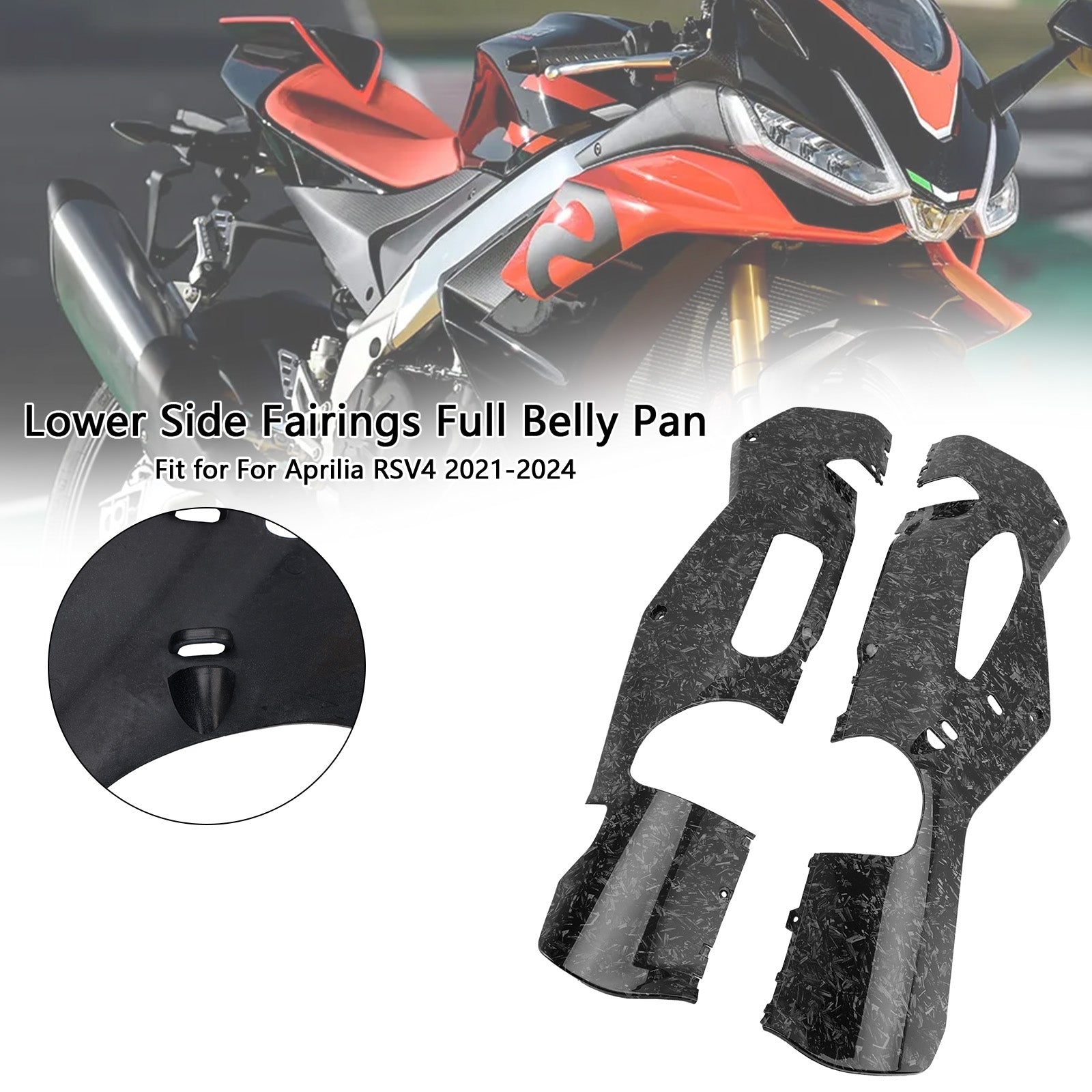 2021-2024 Aprilia RSV4 Lower Side Fairings Full Belly Pan Plate Cover