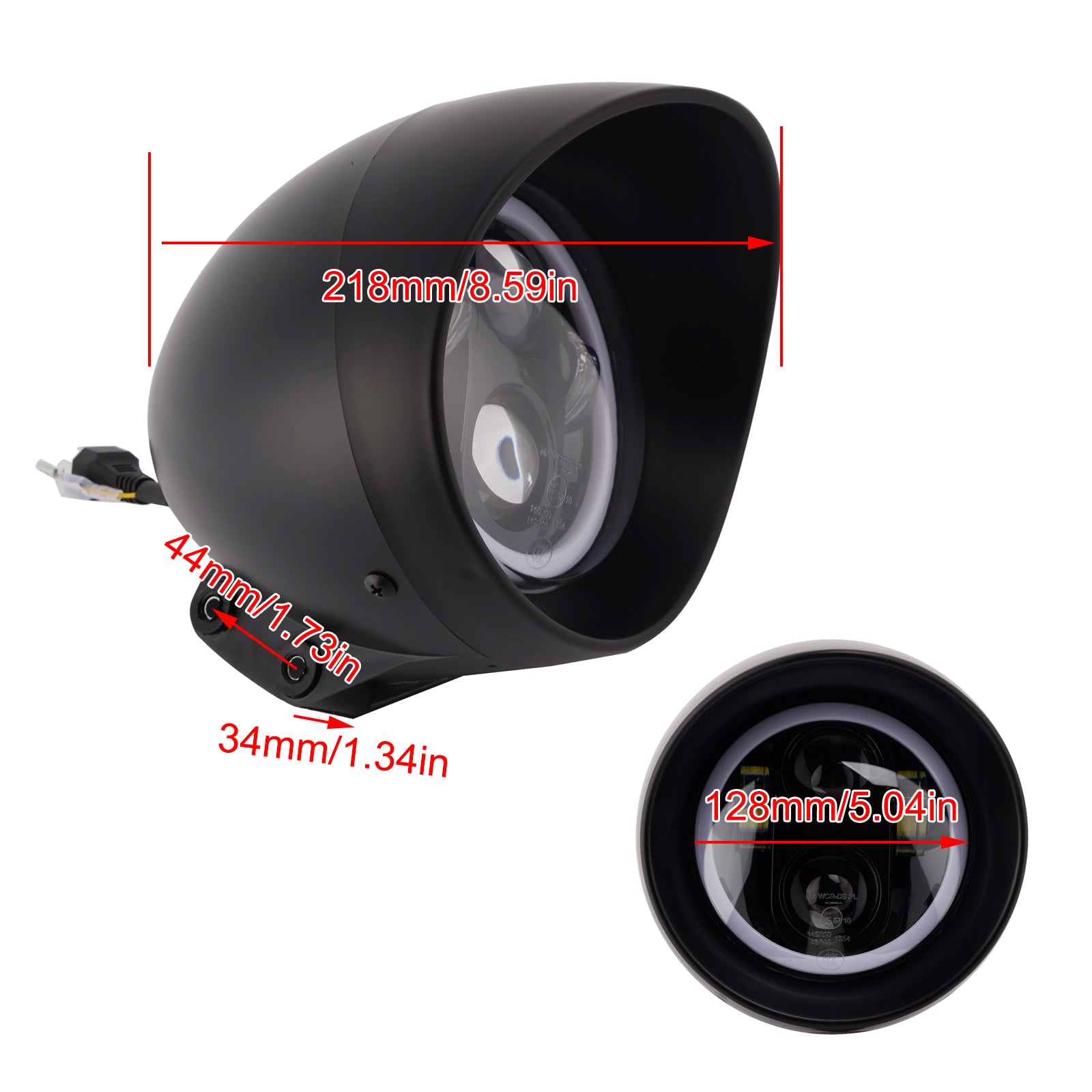 5.75" Cruise Cafe Racer Motorcycle Spotlight Headlight Led 4000lm Chrome