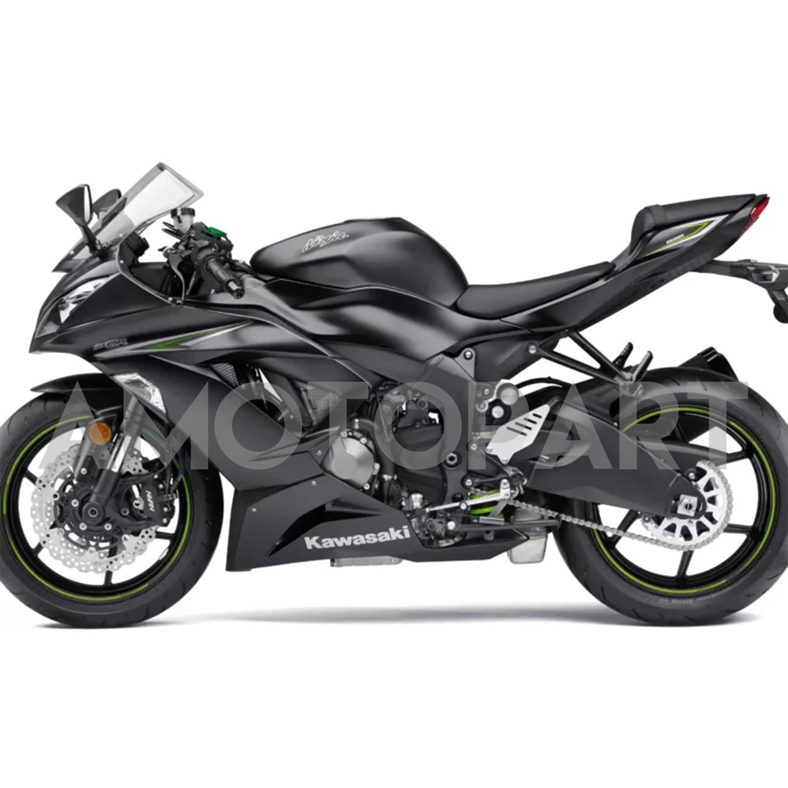 Amotopart 2013-2018 Kawasaki ZX6R 636 Black Fairing Kit