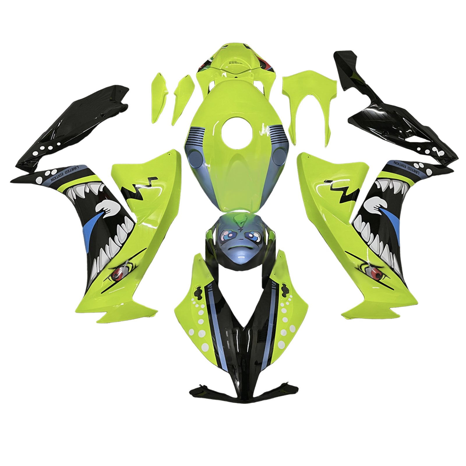Amotopart 2012-2016 Honda CBR1000RR Light Green Black Fairing Kit