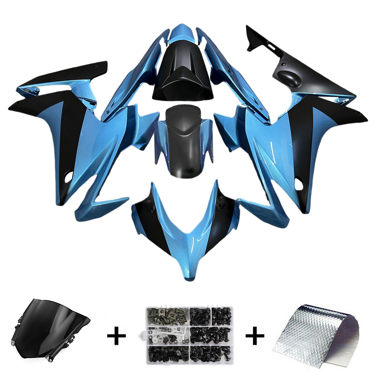 Amotopart 2013-2015 Honda CBR500R Light Blue Black Fairing Kit
