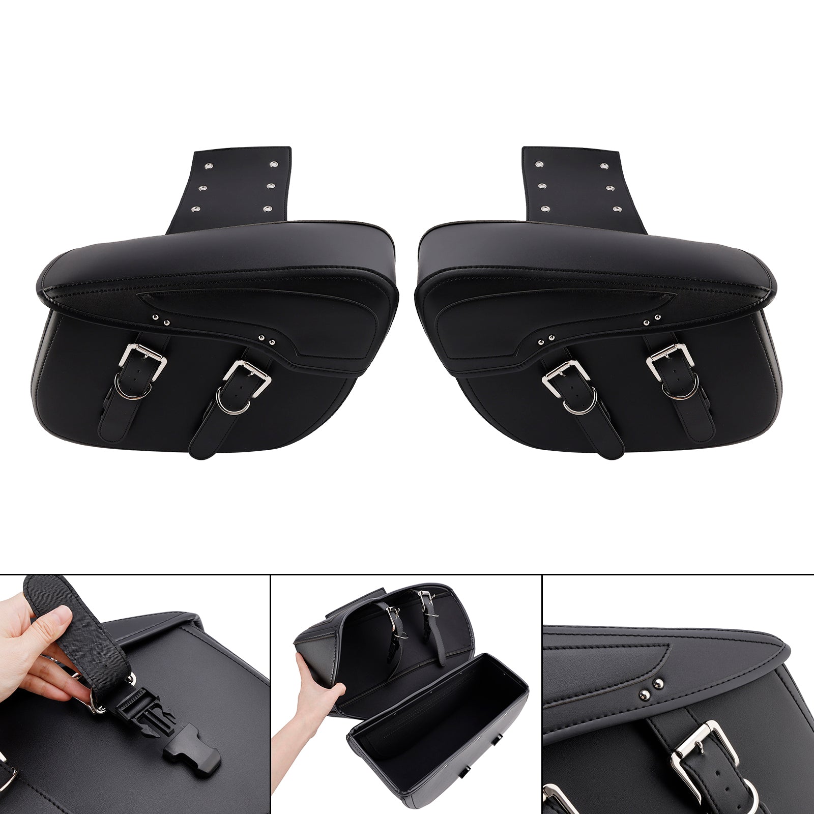 Side Tail Bag Satteltaschenfarbe passendes Gepäck schwarz 42L für Roller Motorrad