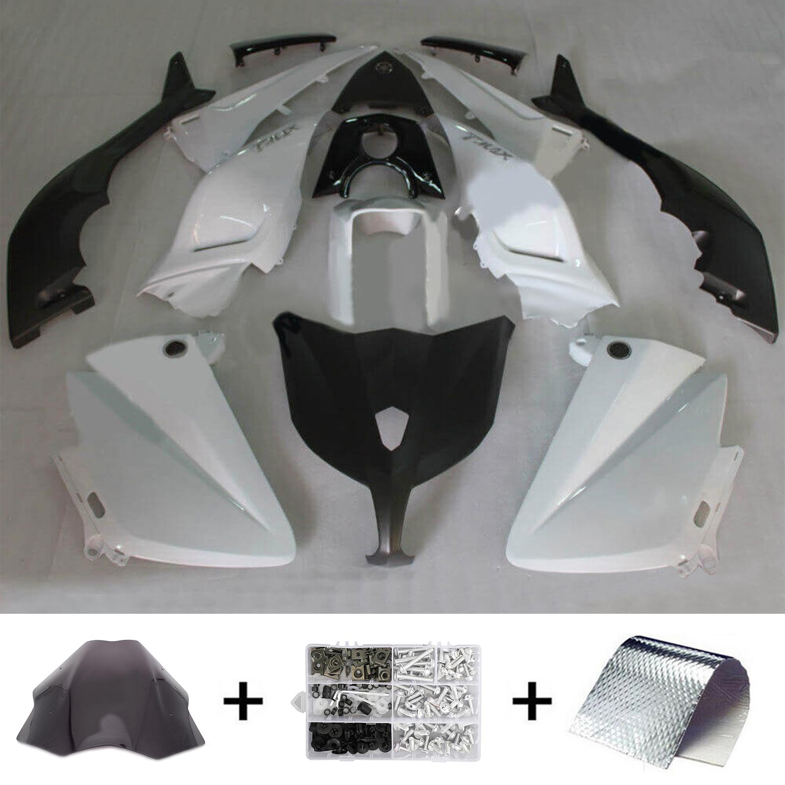 Amotopart 2012-2014 Yamaha T-Max Tmax530 Kit de Fansing Black & White