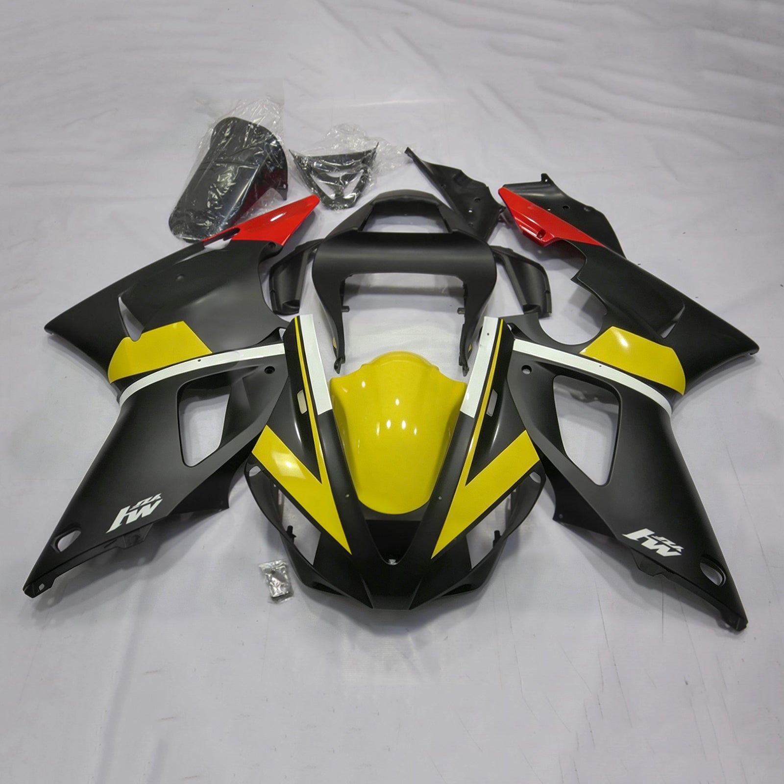Amotopart 2000-2001 Yamaha YZF-R1 Black/Yellow Fairing Kit