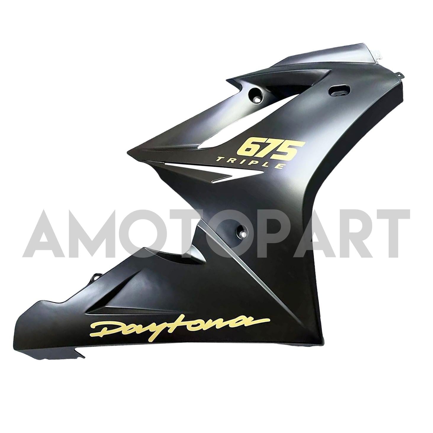Amotopart 2009-2012 Triumph Daytona 675 Gloss Black Gold Fairing Kit
