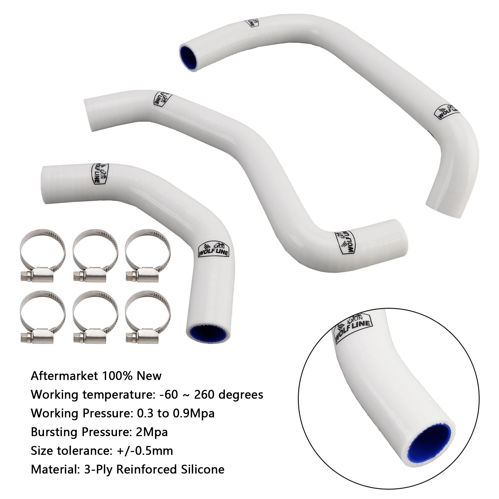 2021-2025 Kawasaki ZX10R ZX-10RR Silicone Radiator coolant Hose