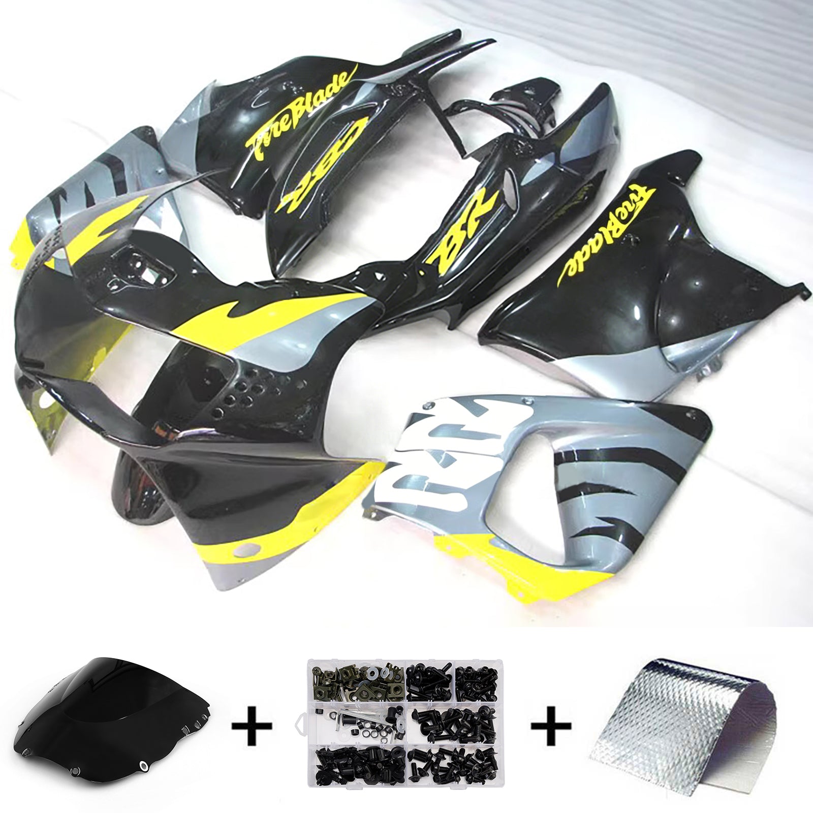Amotopart 1998-1999 Honda CBR900RR 919 Black/Grey Fairing Kit