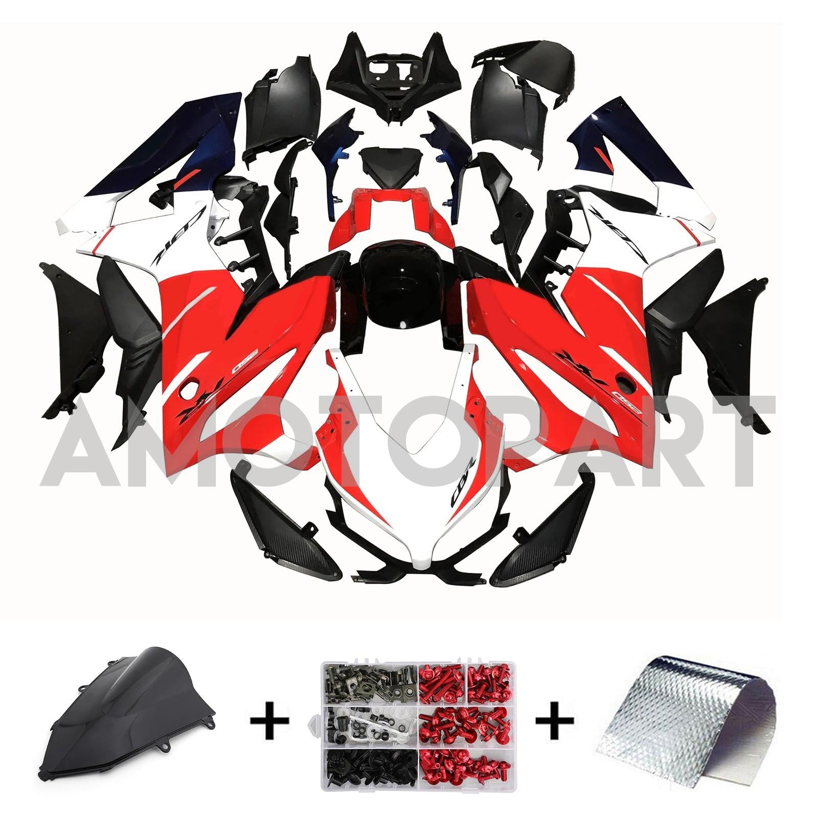 Amotopart 2021-2023 CBR650R Honda Red&Black Fairing Kit