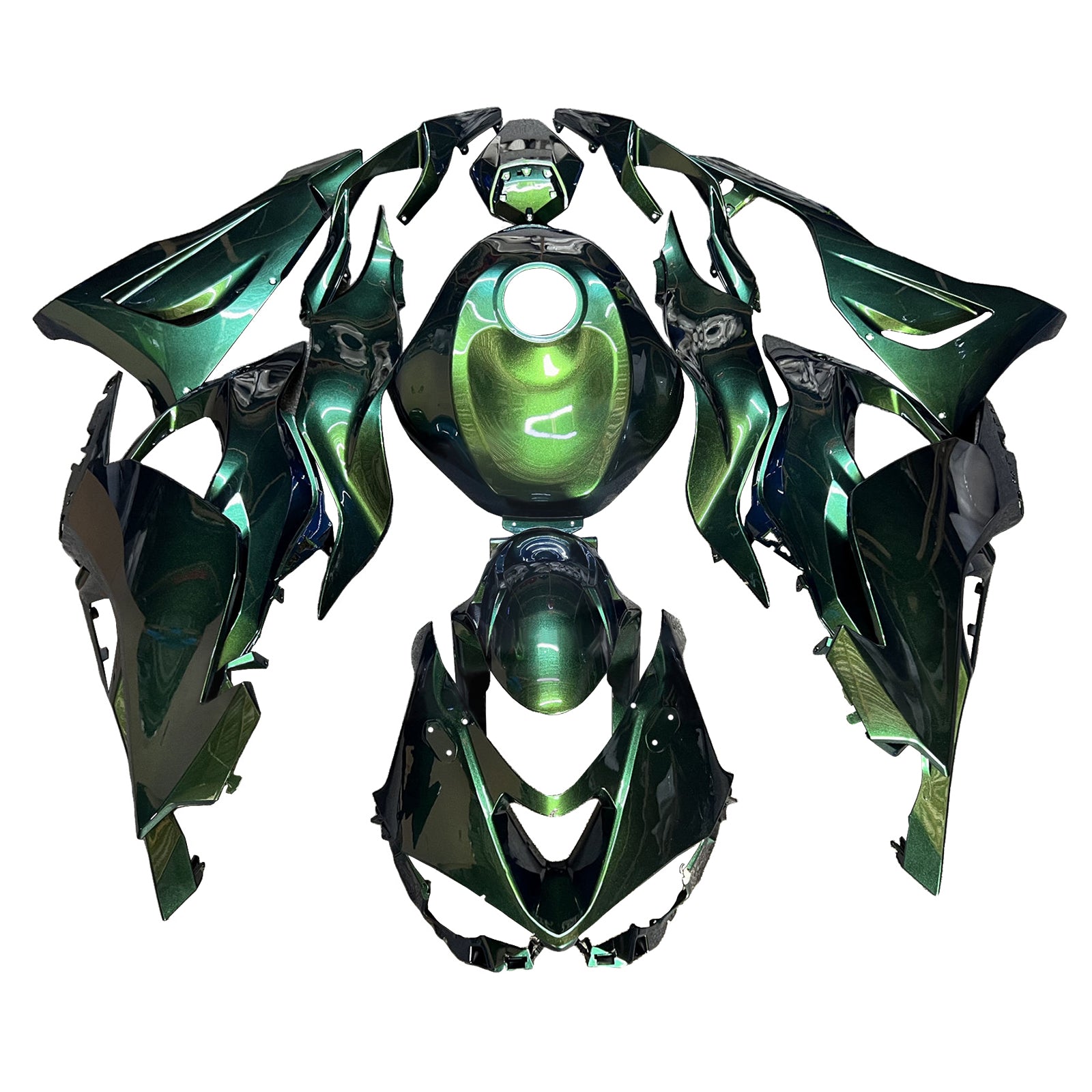 Amotopart 2024-2026 Kawasaki ZX-6R Glossy Green Fairing Kit