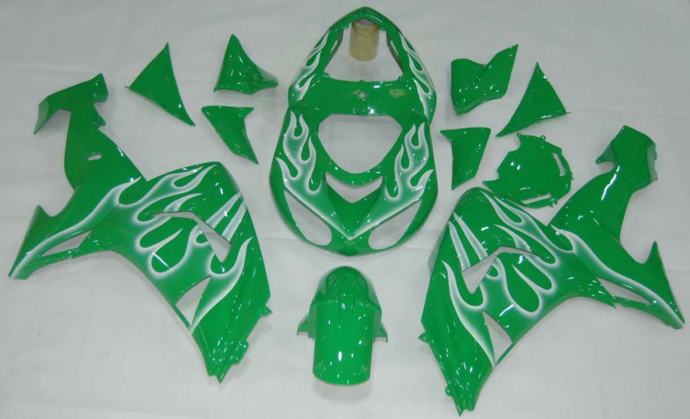 Amotopart 2006-2007 Kawasaki ZX10R Green Fairing Kit